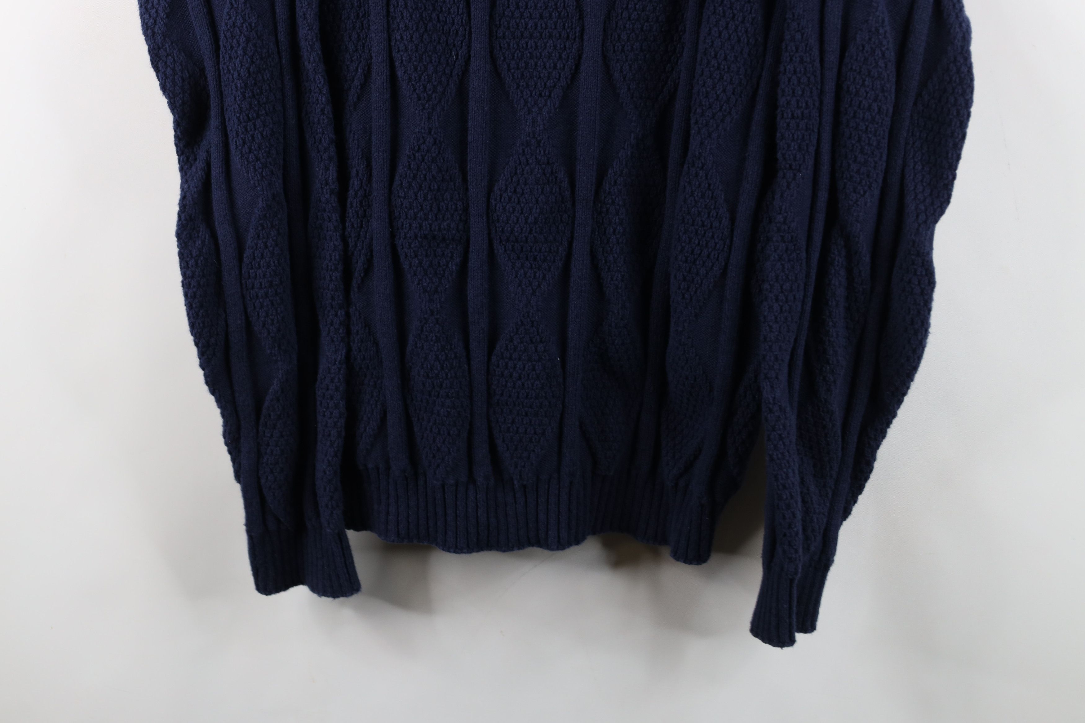 Vintage Vintage 90s Streetwear Heavyweight Cotton Knit Sweater Blue Size US L / EU 52-54 / 3 - 3 Thumbnail