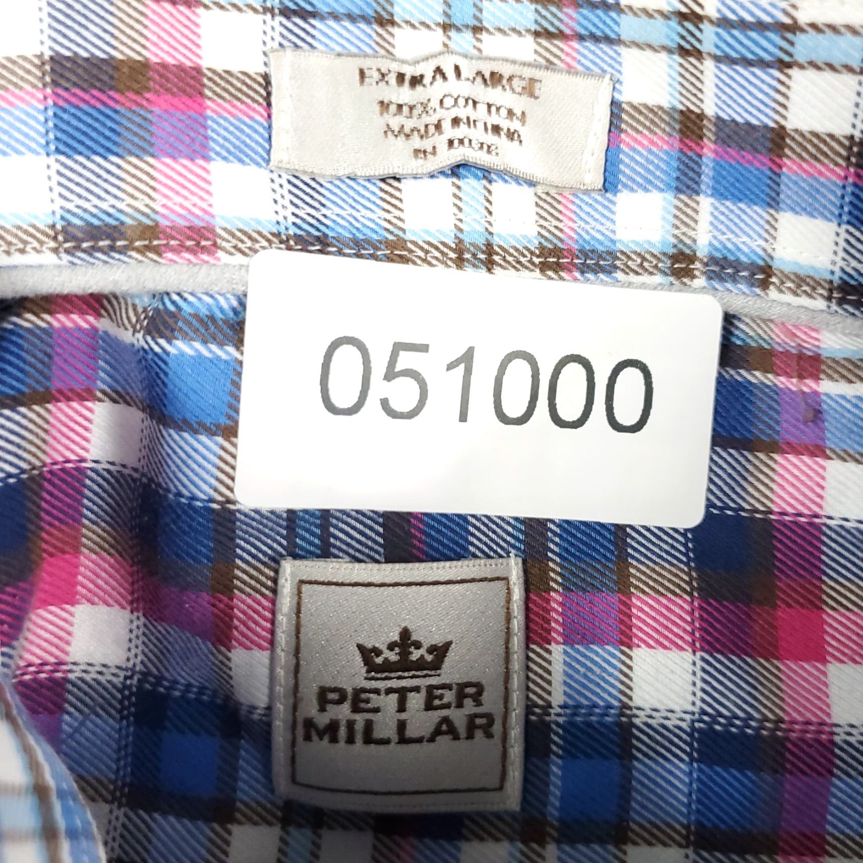 Peter Millar Peter Millar Shirt Mens XL Blue Plaid Long Sleeve Button-Up Cotton Casual Size US XL / EU 56 / 4 - 6 Thumbnail