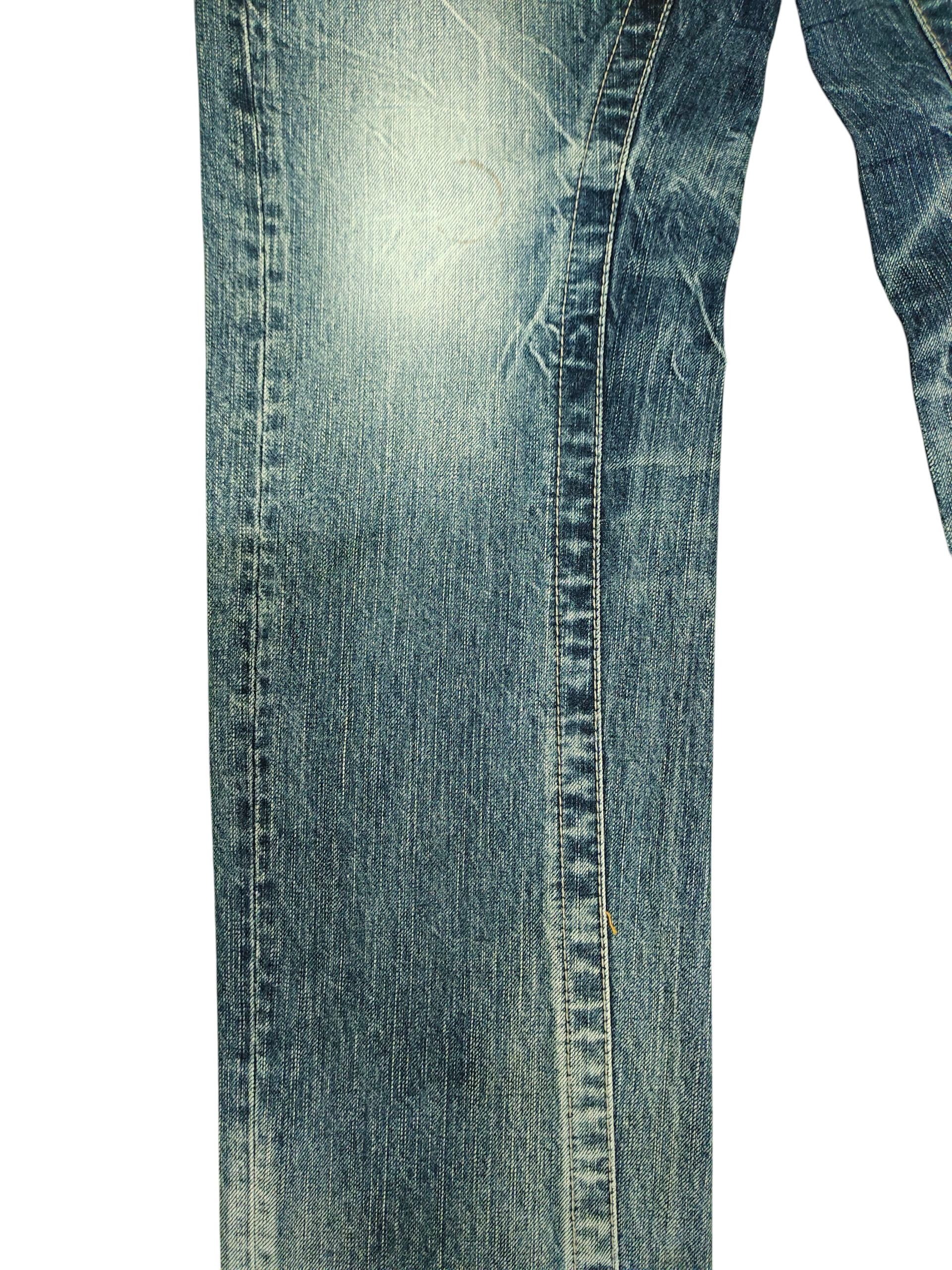 Undercover Vintage 90s Blue Way Clawmark Distress Faded Denim Jeans Size US 32 / EU 48 - 4 Thumbnail