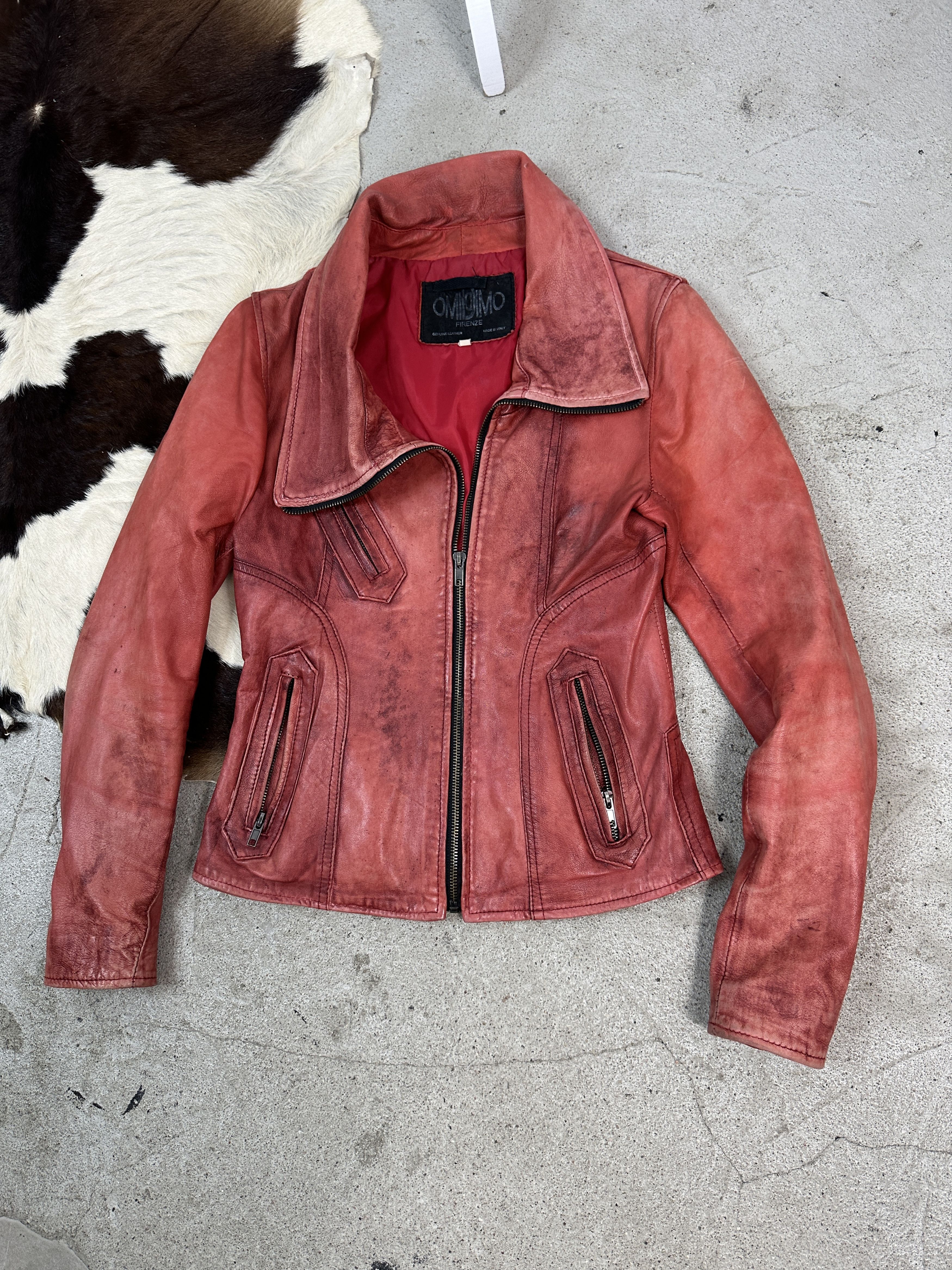 Vintage Cherry Red Leather Jacket Size US S / EU 44-46 / 1 - 1 Thumbnail