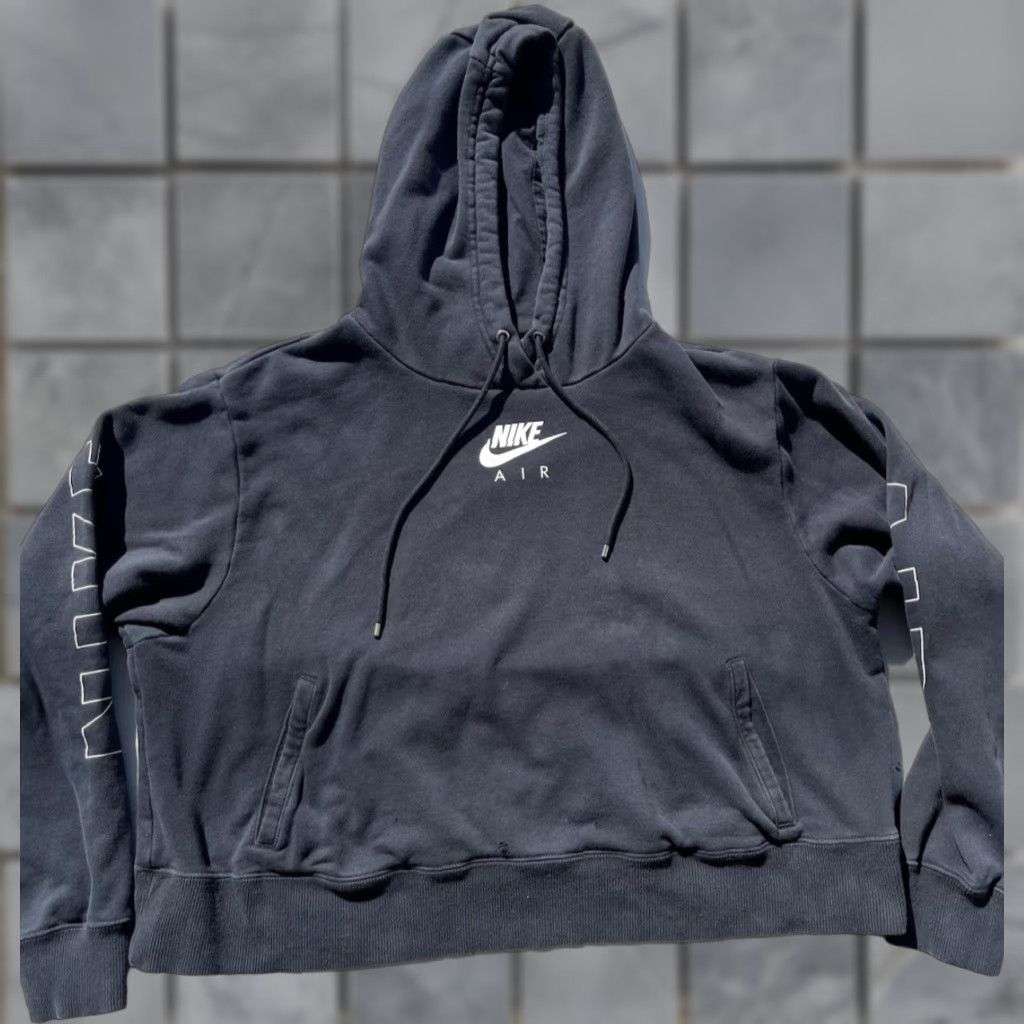 Nike Nike Hoodie Women's 1X Black Crest Logo Street Activewear DISTRESSED Mid Riff Size XL / US 12-14 / IT 48-50 - 1 Thumbnail