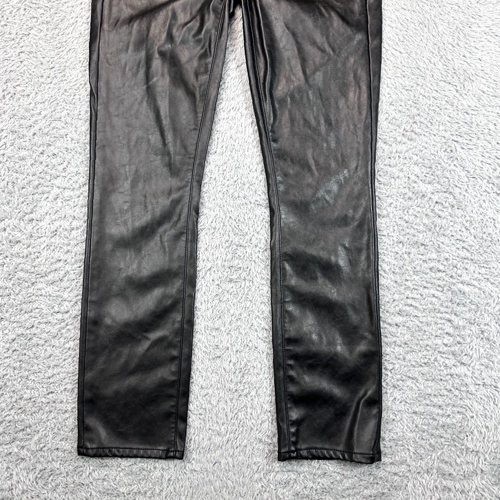 Gap GAP Jeans Womens 24 Black Vegan Leather High Rise Vintage Slim Jeans Size 42" / US 20 - 5 Thumbnail
