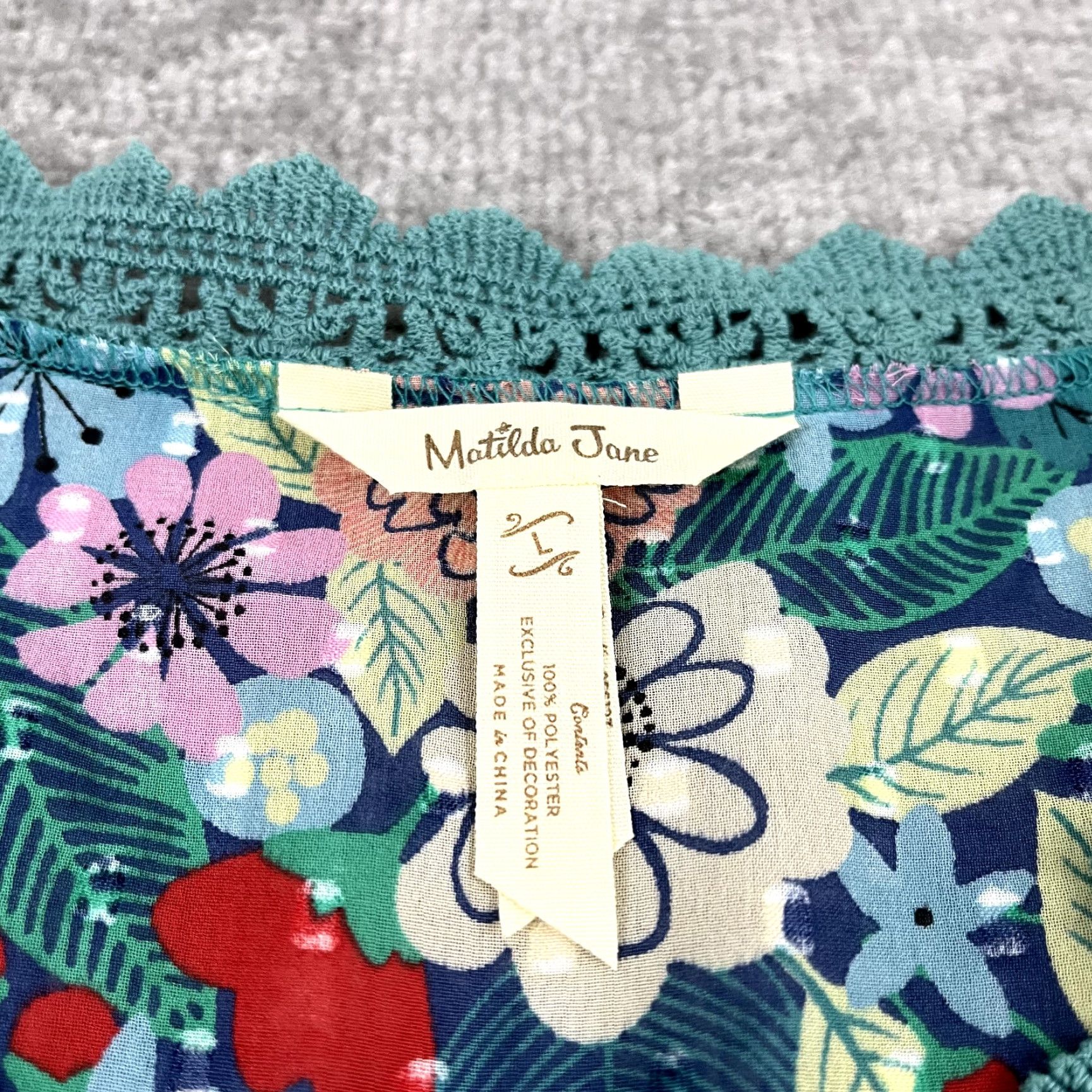 Vintage MATILDA JANE Blouse Womens Large Floral Kookaburra Tunic Top Sheer Lightweight Size L / US 10 / IT 46 - 3 Thumbnail
