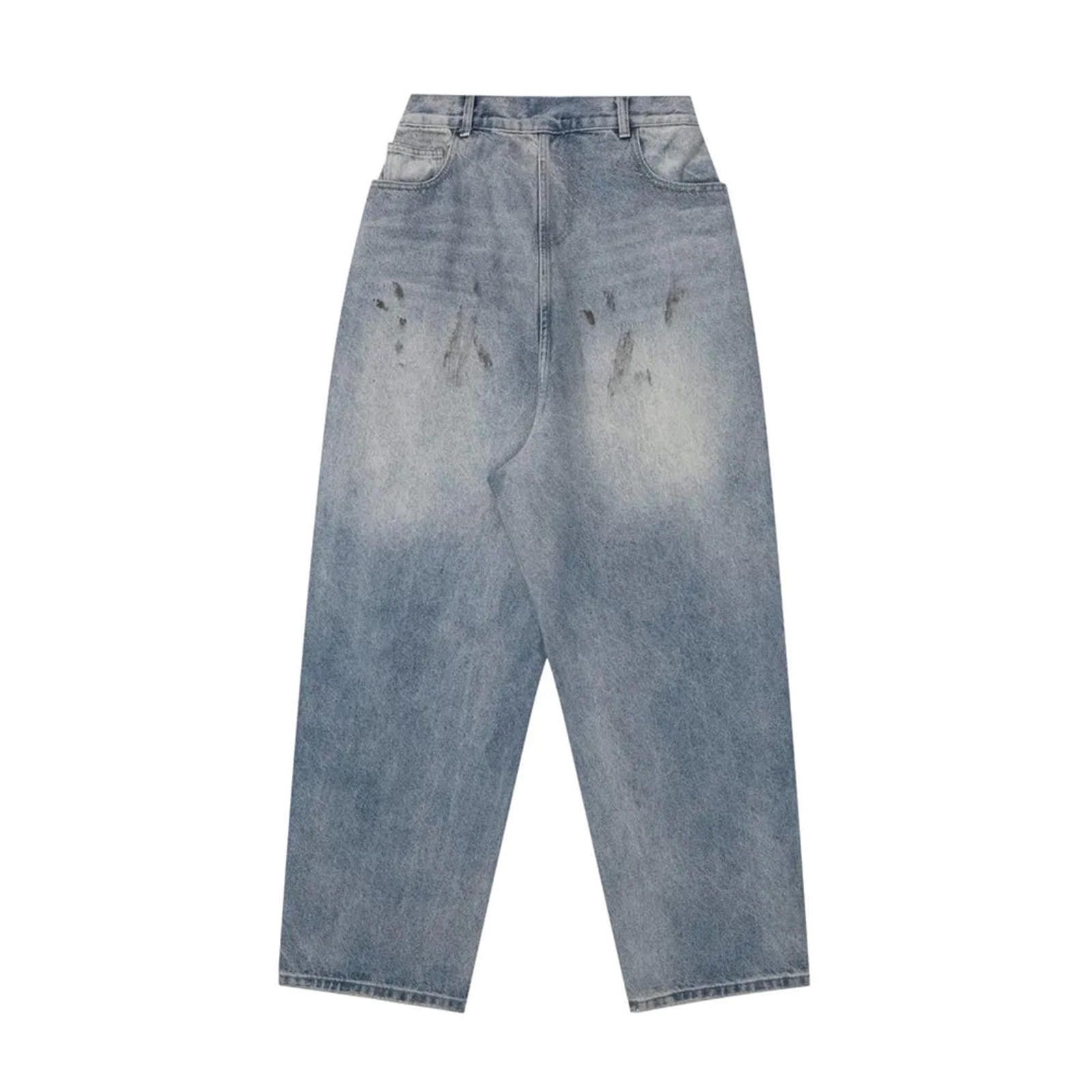 Japanese Brand Reversed Distressed Baggy Wide Leg Denim Jeans Size US 30 / EU 46 - 4 Thumbnail