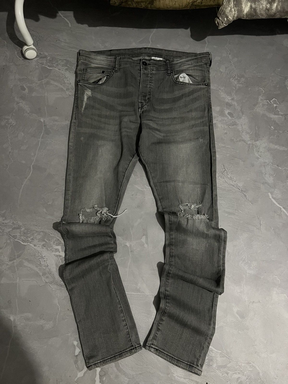 Vintage Skinny Japanese If Six Was Nine Style Jeans Faded 90 Size US 34 / EU 50 - 1 Thumbnail