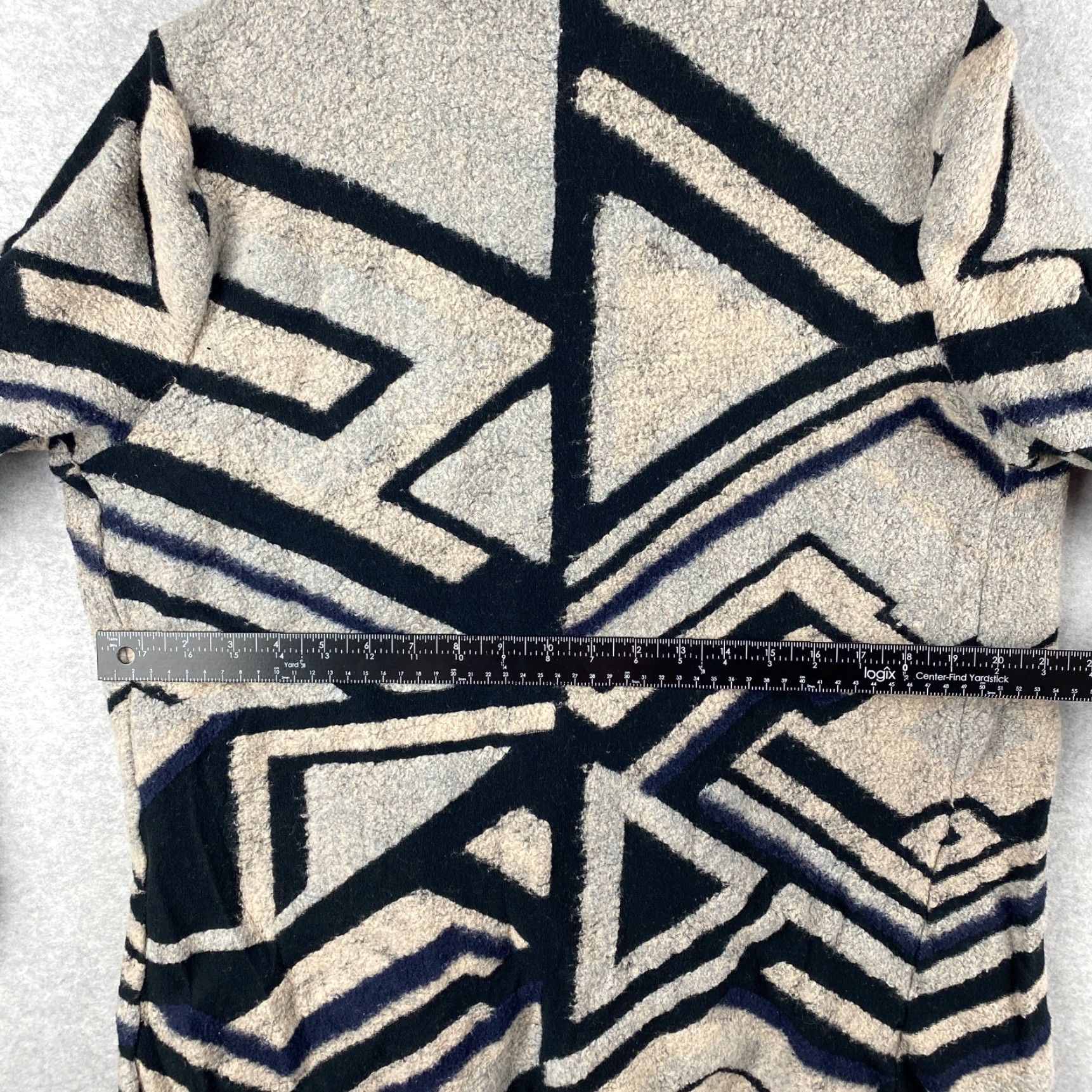 Lucky Brand Lucky Brand Cardigan Sweater Womens L Multicolor Geometric Open Front Round Neck Long Sleeve Pullover Regular Fit Machine Washable Size L / US 10 / IT 46 - 7 Thumbnail