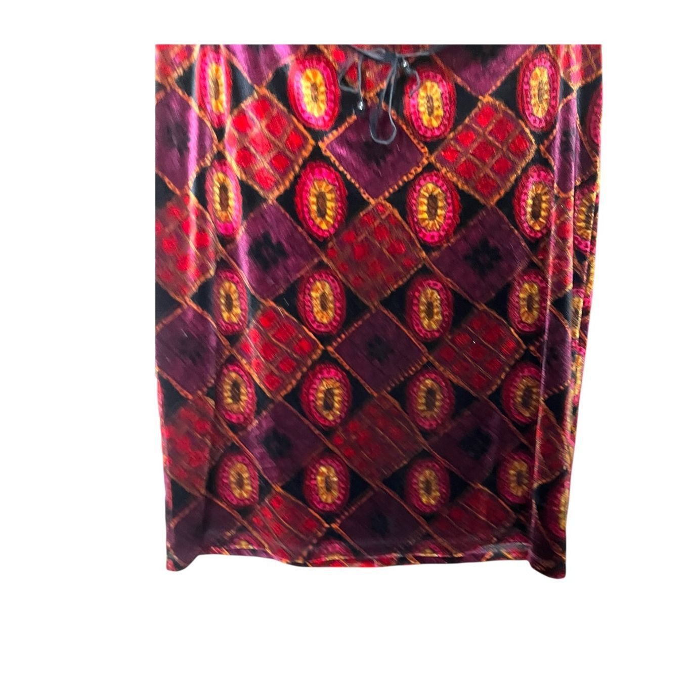 Other Vintage Wanted Clothing Skirt Purple Red Pink Floral Velvet Size 26" / US 2 / IT 38 - 3 Thumbnail