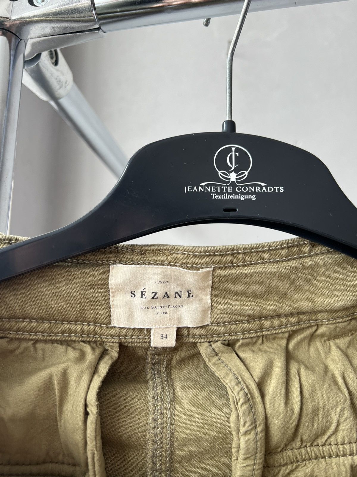 Sezane Sezane Paris Capri Women Khaki Classic Pants Size 43 Size 34" / US 12 / IT 48 - 8 Thumbnail