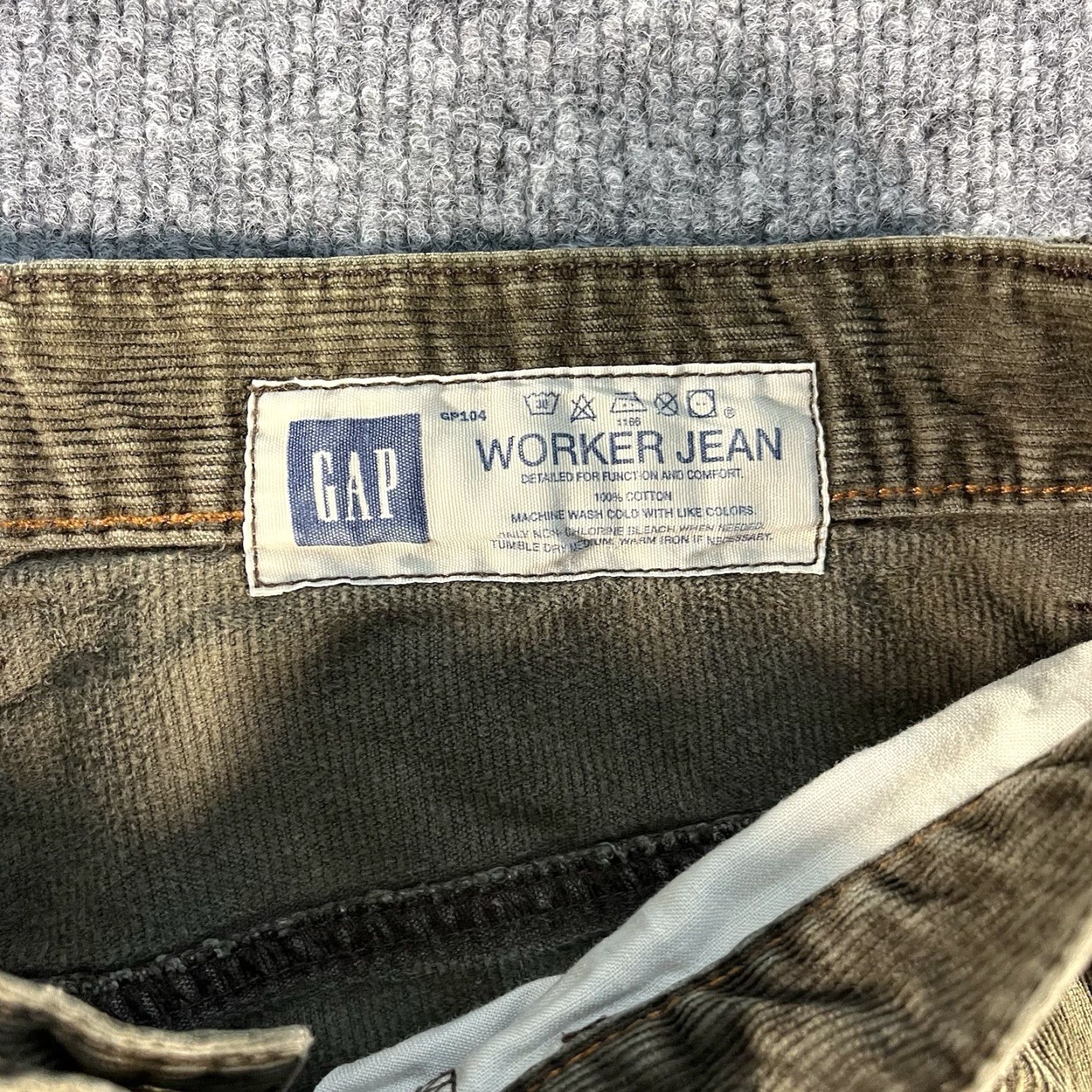 Gap VTG Gap Worker Jean Corduroy Pants Men 30x28 Wide-Leg Relaxed 1969 Hoodie? Wait hat. Size US 30 / EU 46 - 6 Thumbnail