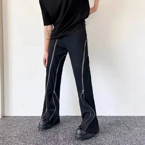 Japanese Brand Kitahara x moto Zipper Design Black Flare Jeans Pant Size US 31 - 1 Thumbnail