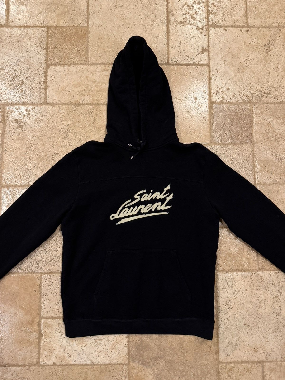 Saint Laurent Paris Saint Laurent Paris Signature 50s Logo Black Hoodie 2023 Size US XXL / EU 58 / 5 - 3 Thumbnail