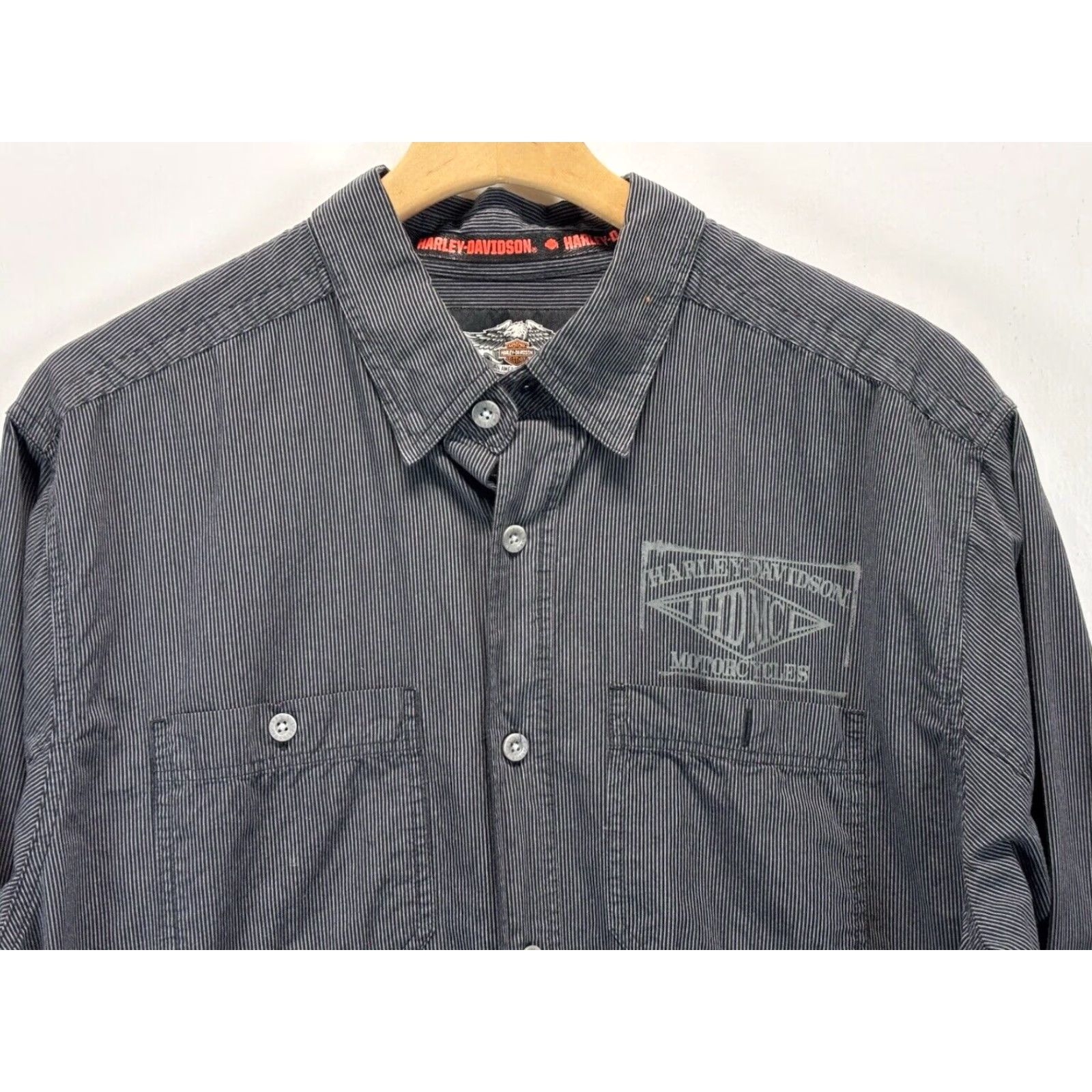 Harley Davidson Harley-Davidson Double Sided Graphic Shirt Large Mens Grey Button Up Long Sleeve Size US L / EU 52-54 / 3 - 2 Thumbnail