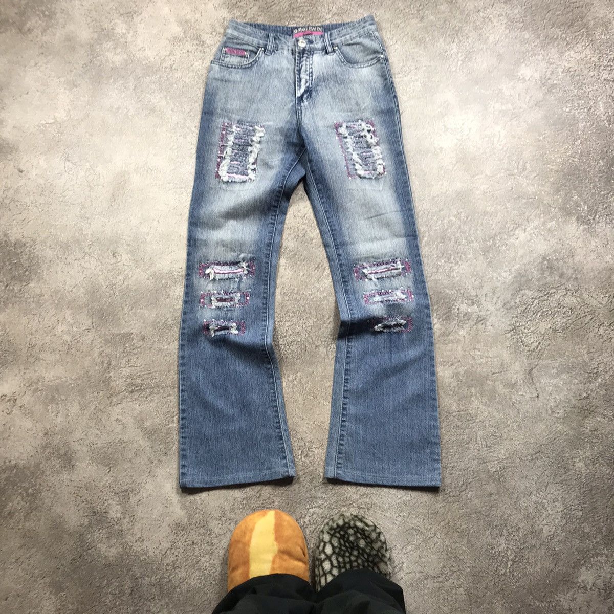 Vintage Vintage 90s Baggy Distressed Thrashed Jeans Grunge Y2K 26 Size 26" / US 2 / IT 38 - 3 Thumbnail