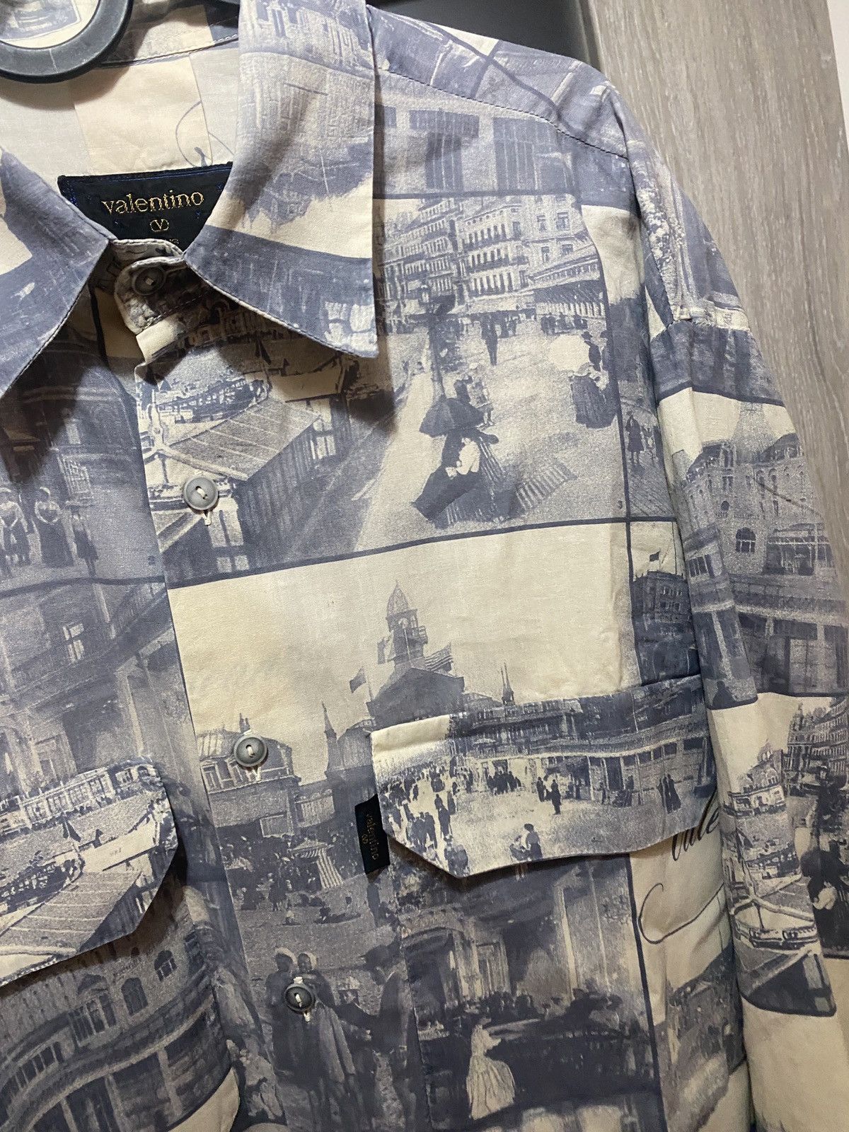 Valentino rare Valentino jeans Vintage fullprint shirt button up Size US XL / EU 56 / 4 - 6 Thumbnail