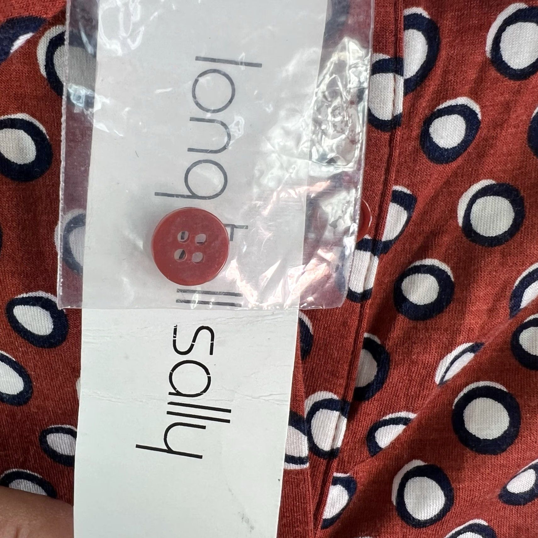 Vintage Long Tail Sally Polka Dot Jersey Blouse Womens Size L Orange Long Sleeve Tunic NWT Size L / US 10 / IT 46 - 5 Thumbnail