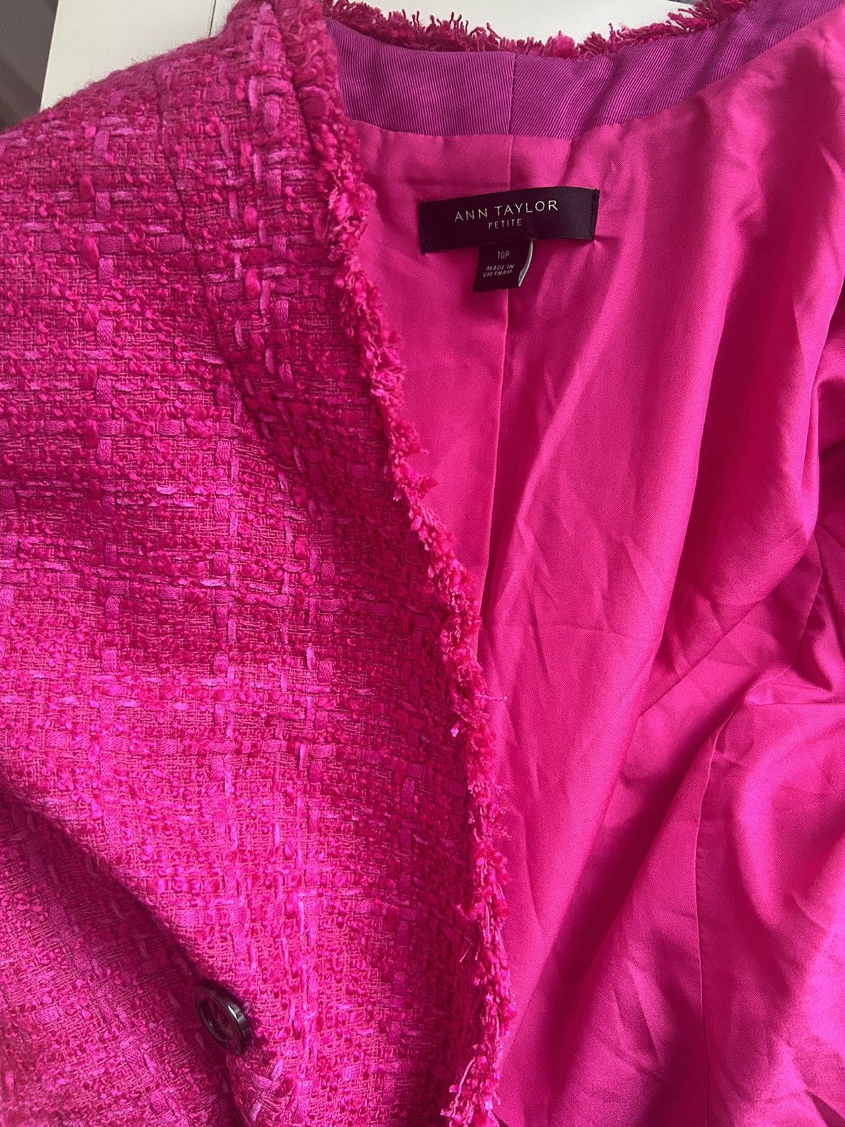 Ann Taylor pink blazer ann taylor tweed Size M / US 6-8 / IT 42-44 - 4 Thumbnail