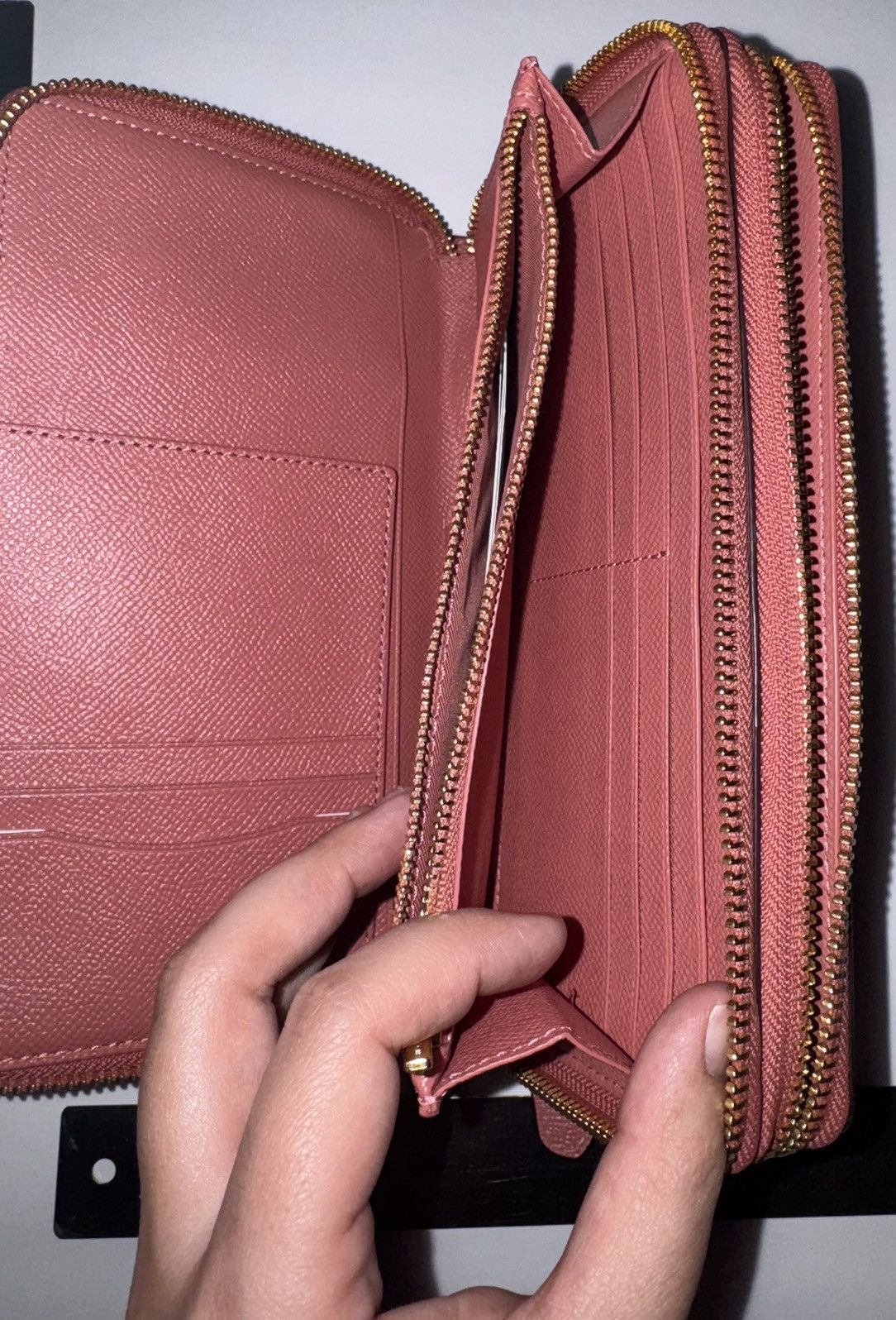 Coach New Coach Pink Leather Travel Double Zip Wallet Size ONE SIZE - 2 Thumbnail