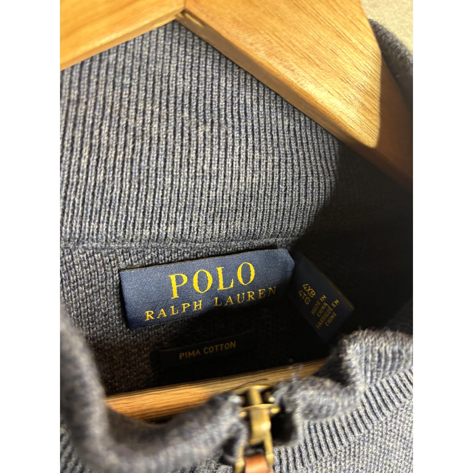 Polo Ralph Lauren Polo Ralph Lauren Sweater Mens Big 4XB Blue 1/4 Zip Mock Neck Pony pullover Knit Cotton Size US XXL / EU 58 / 5 - 4 Thumbnail
