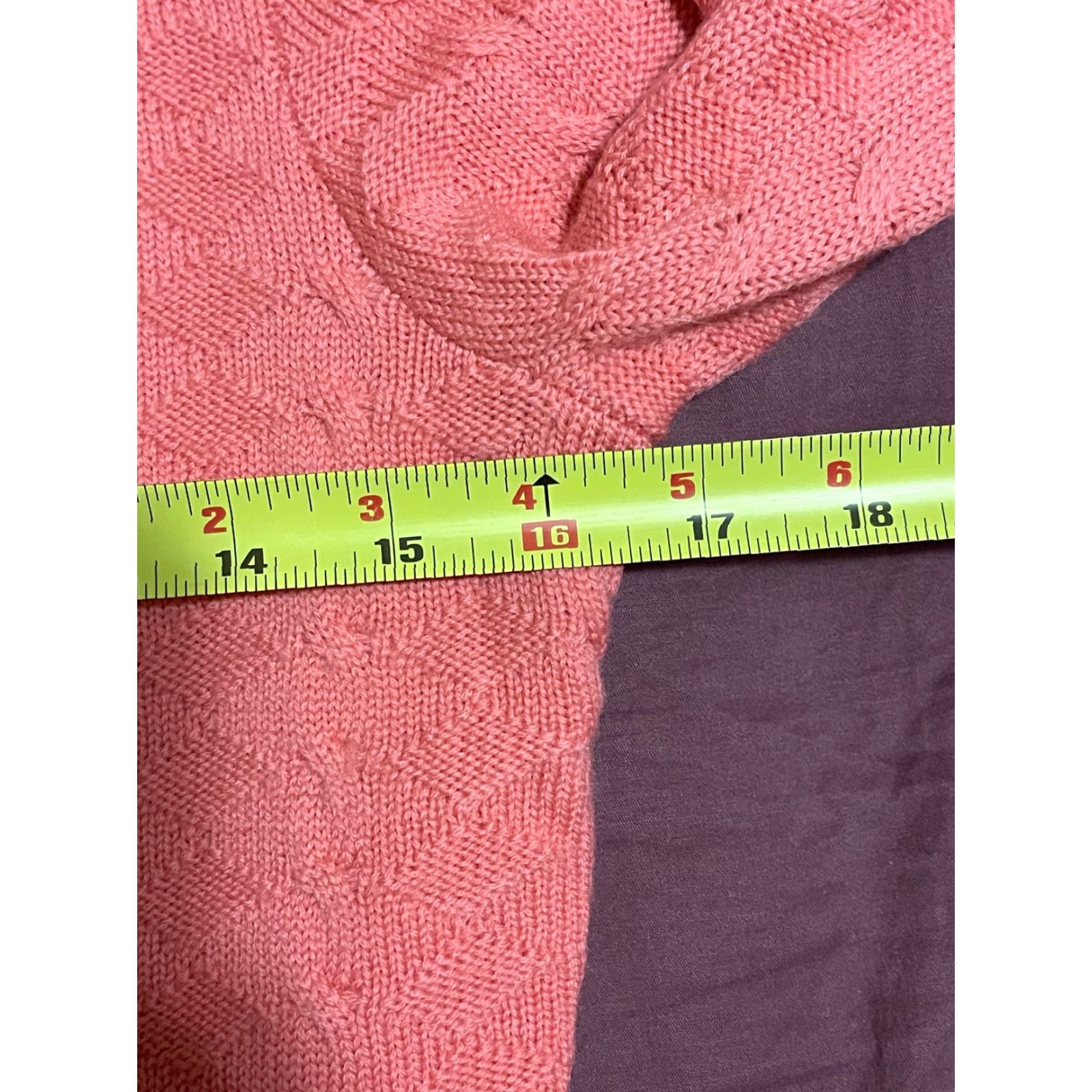St. John St. John Yellow Label Pullover Sweater Petite 3/4 Sleeve Cable-Knit 100% Wool Salmon Women Solid Casual Business Size S / US 4 / IT 40 - 3 Thumbnail