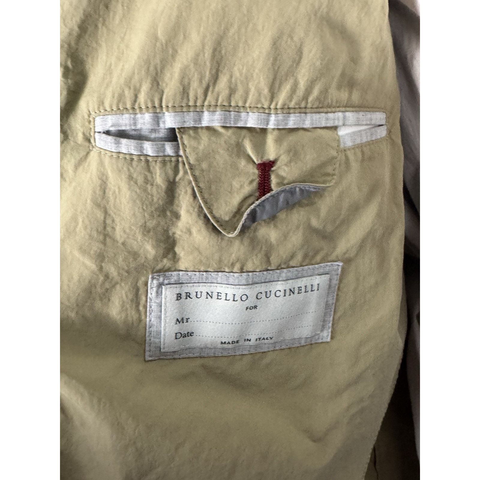 Brunello Cucinelli Brunello Cucinelli Nylon Khaki Blazer Sportcoat Safari 50/40 Size 38R - 6 Thumbnail