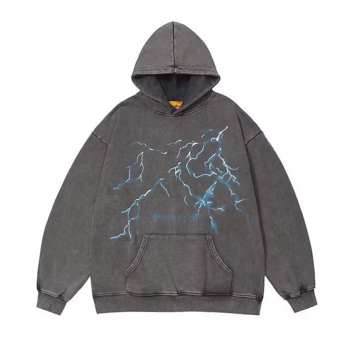 Japanese Brand Lightning Graphic Knit Gray Hoodie Size US L / EU 52-54 / 3 - 1 Thumbnail