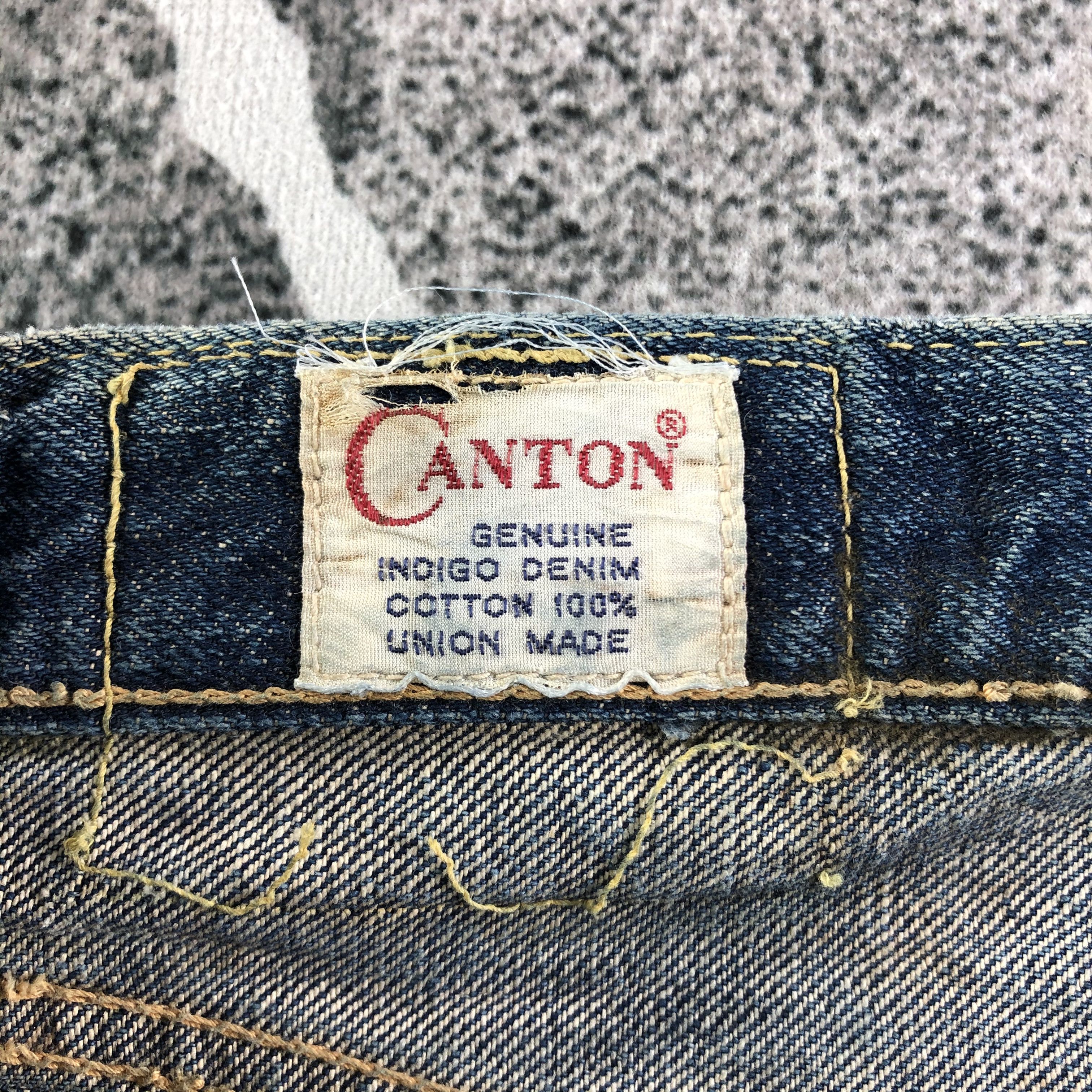 Japanese Brand Vintage Canton Selvedge Jeans Distress Dirty Blue KJ2402 Size US 29 - 9 Thumbnail