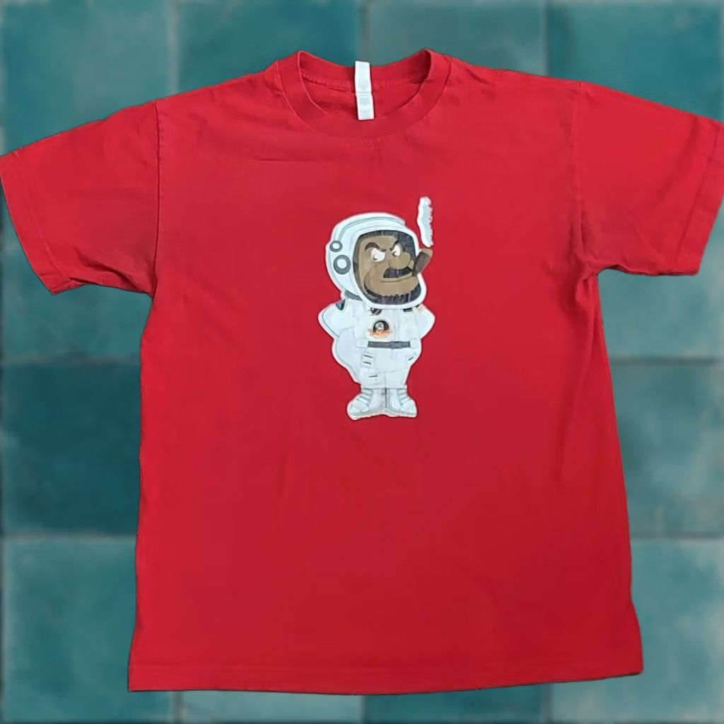Vintage Alstyle Apparel & Activewear T-Shirt Men Red Astronaut Graphic Cigar Crew Neck Short Sleeve Size M Size US M / EU 48-50 / 2 - 1 Thumbnail