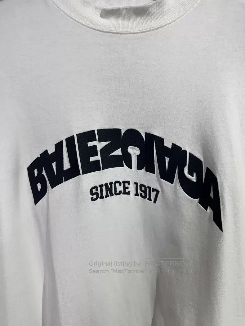 Balenciaga Balenciaga Embroidered Reversed Letter Logo Short Sleeve Size US L / EU 52-54 / 3 - 3 Thumbnail
