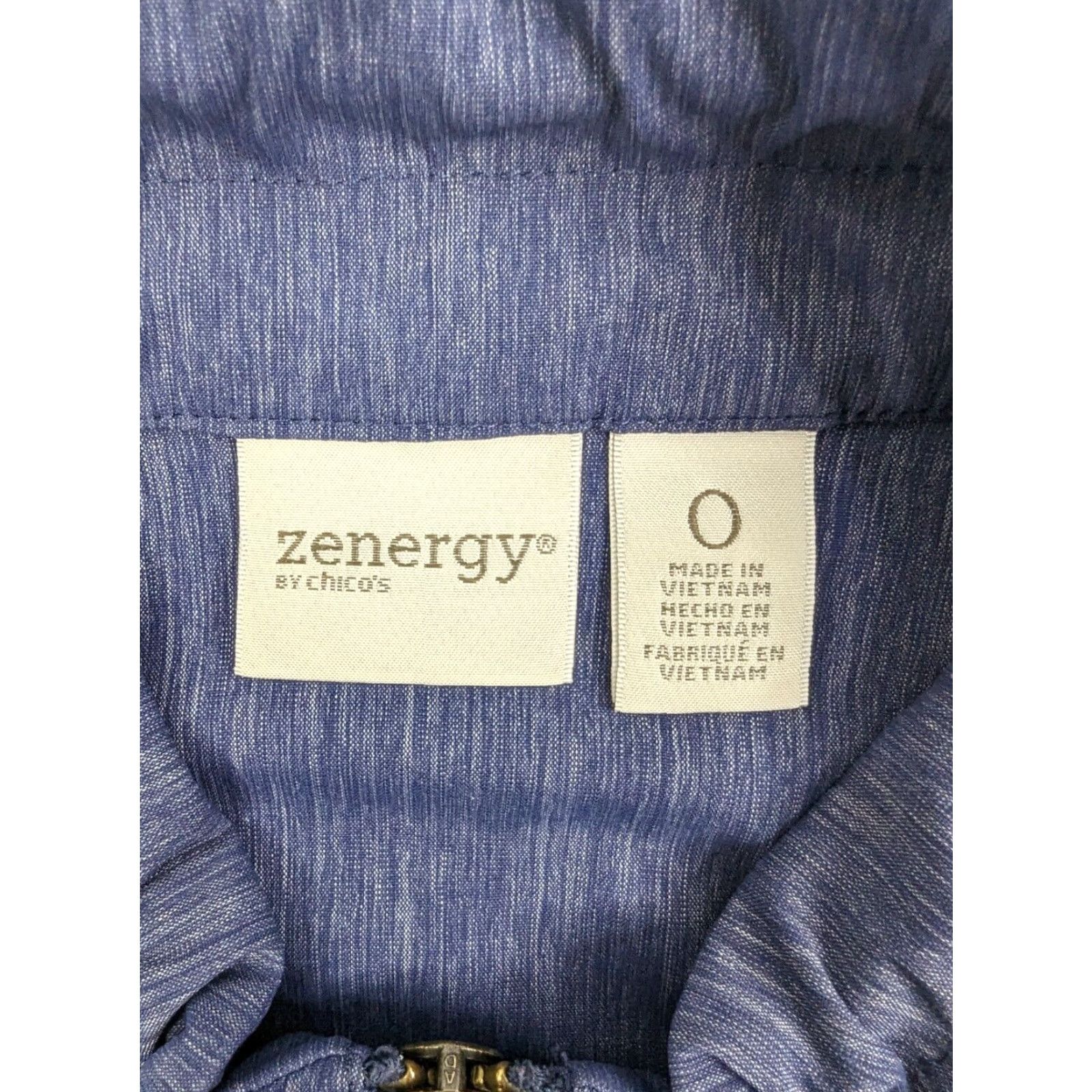 Vintage Chico's Vest Womens Size 0 DENIM NEEMA Zenergy Indigo Ruched Zip Front Pockets Casual Size XS / US 0-2 / IT 36-38 - 7 Thumbnail