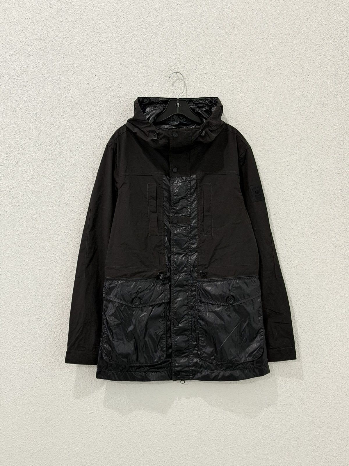 Emporio Armani Armani Jeans Windbreaker Hooded Jacket Size US S EU 48 Black Size US S / EU 44-46 / 1 - 1 Thumbnail