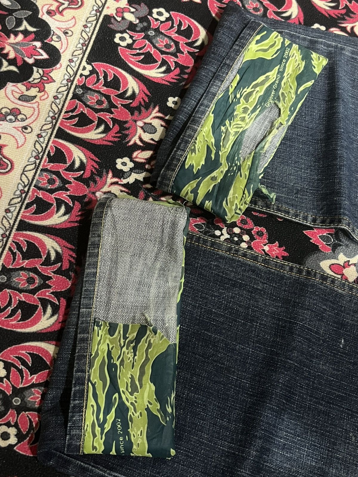Xlarge Vintage X Large Groover Grand Green Camo Blue Washed Jeans Size US 36 / EU 52 - 14 Thumbnail