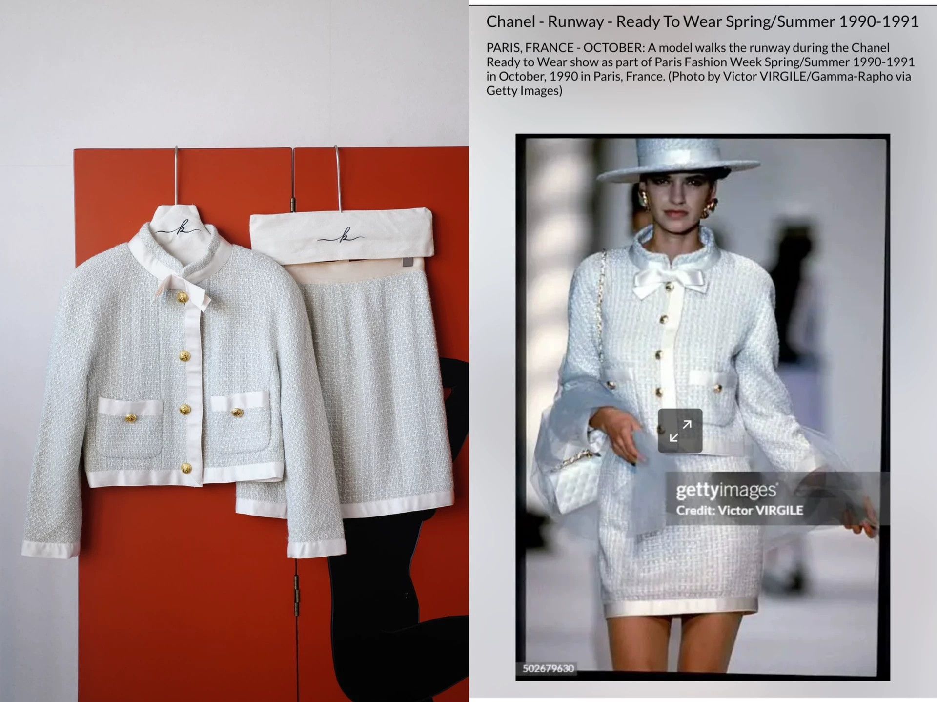 Chanel CHANEL 1990-91 Runway Pale Mint Suit FR38 S-M Silk Wool Tweed Size S / US 4 / IT 40 - 2 Thumbnail