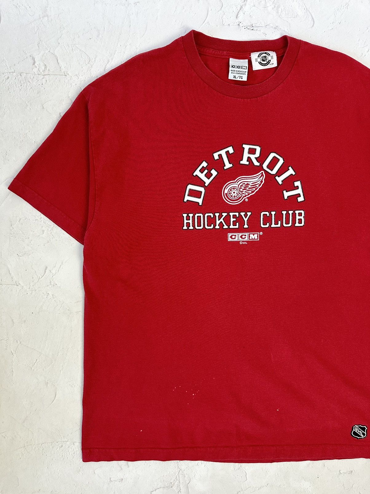 NHL × Vintage Vintage Detroit Hockey Club Red T-shirt Size US XL / EU 56 / 4 - 2 Thumbnail