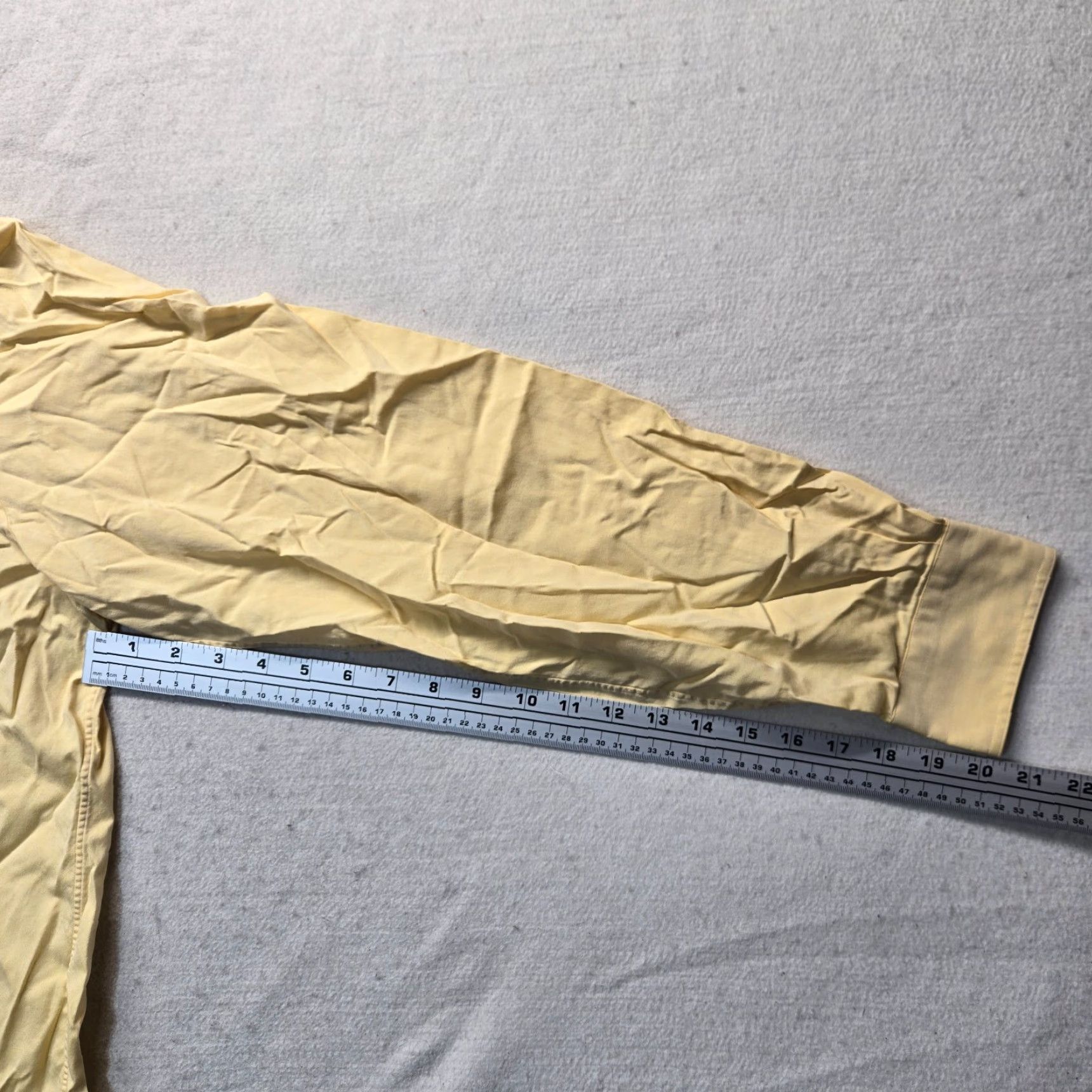Lands' End Lands' End Solid Yellow Button-Up Dress Shirt Long Sleeve Big & Tall Adult 17 37 Mens Size 46R - 5 Thumbnail