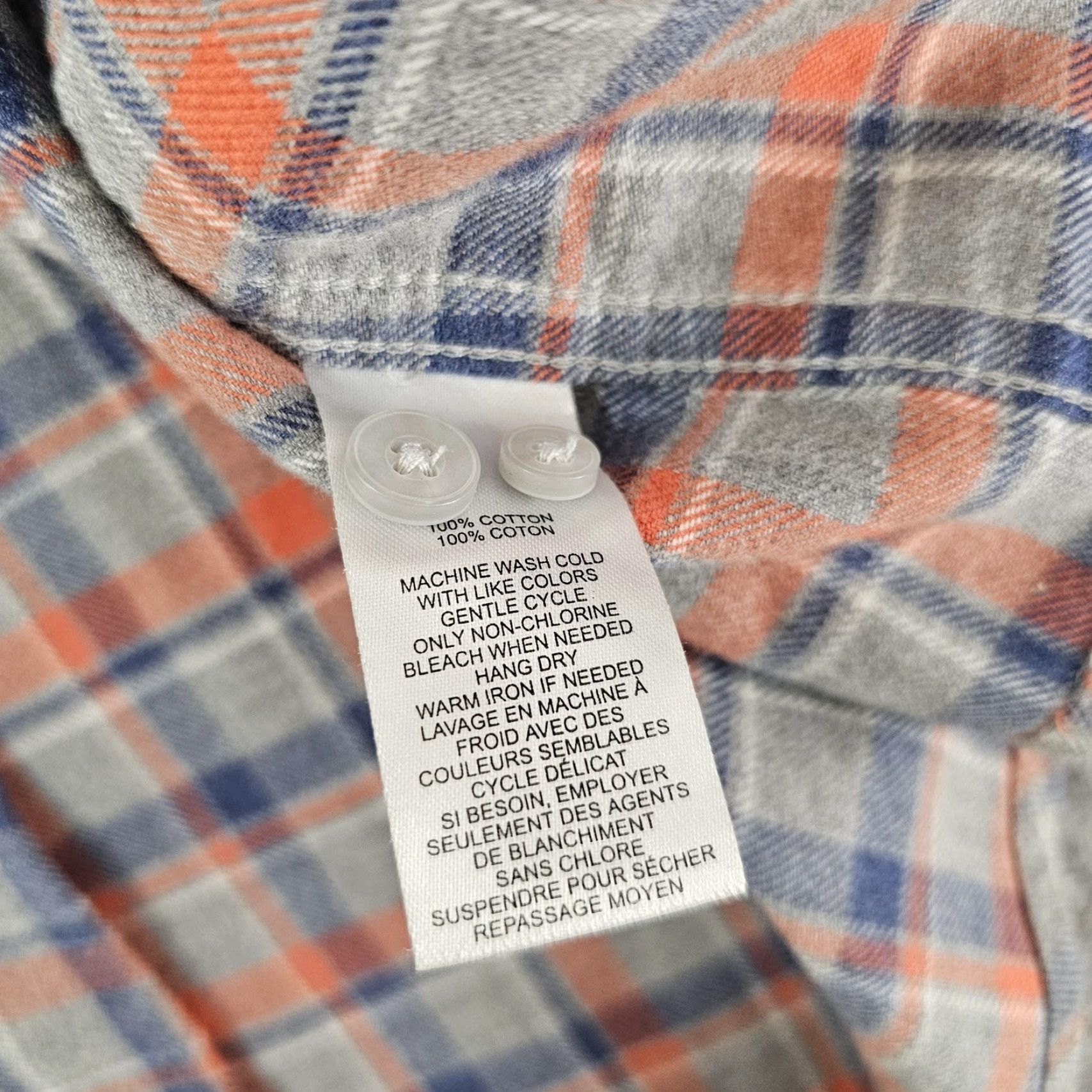 UNTUCKit UNTUCKit Shirt Mens 2XL Blue Orange Gray Plaid Button Down Long Sleeve Casual Size US XXL / EU 58 / 5 - 5 Thumbnail