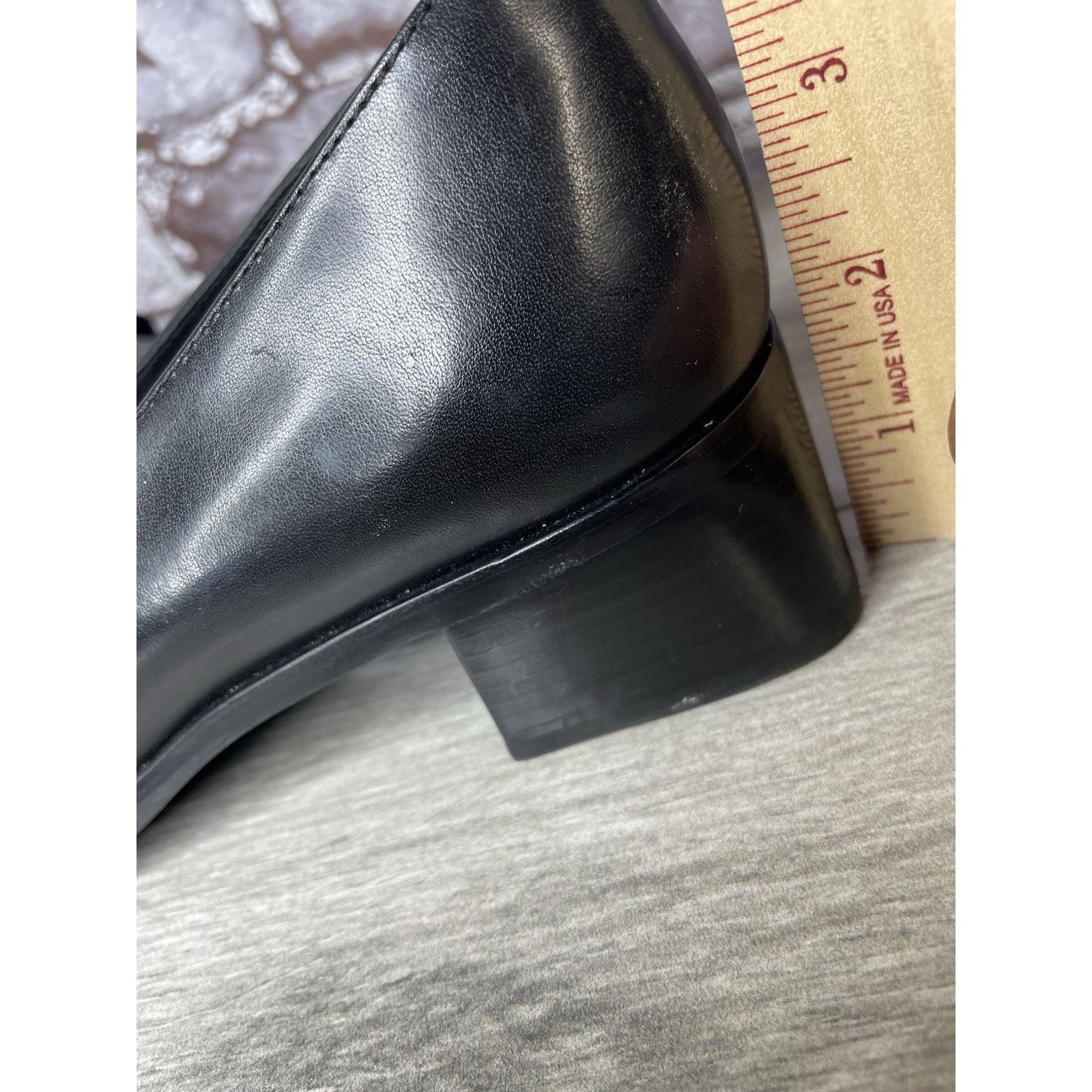 Rockport Rockport Black Leather Square Toe Casual Heel Shoes Women Sz Size US 8.5 / IT 38.5 - 18 Thumbnail