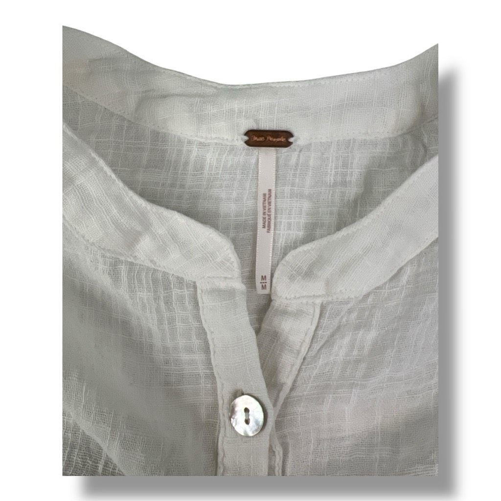 Free People Free People Talk To Me Lightweight Sheer Gauzy Button Down B Size M / US 6-8 / IT 42-44 - 6 Thumbnail