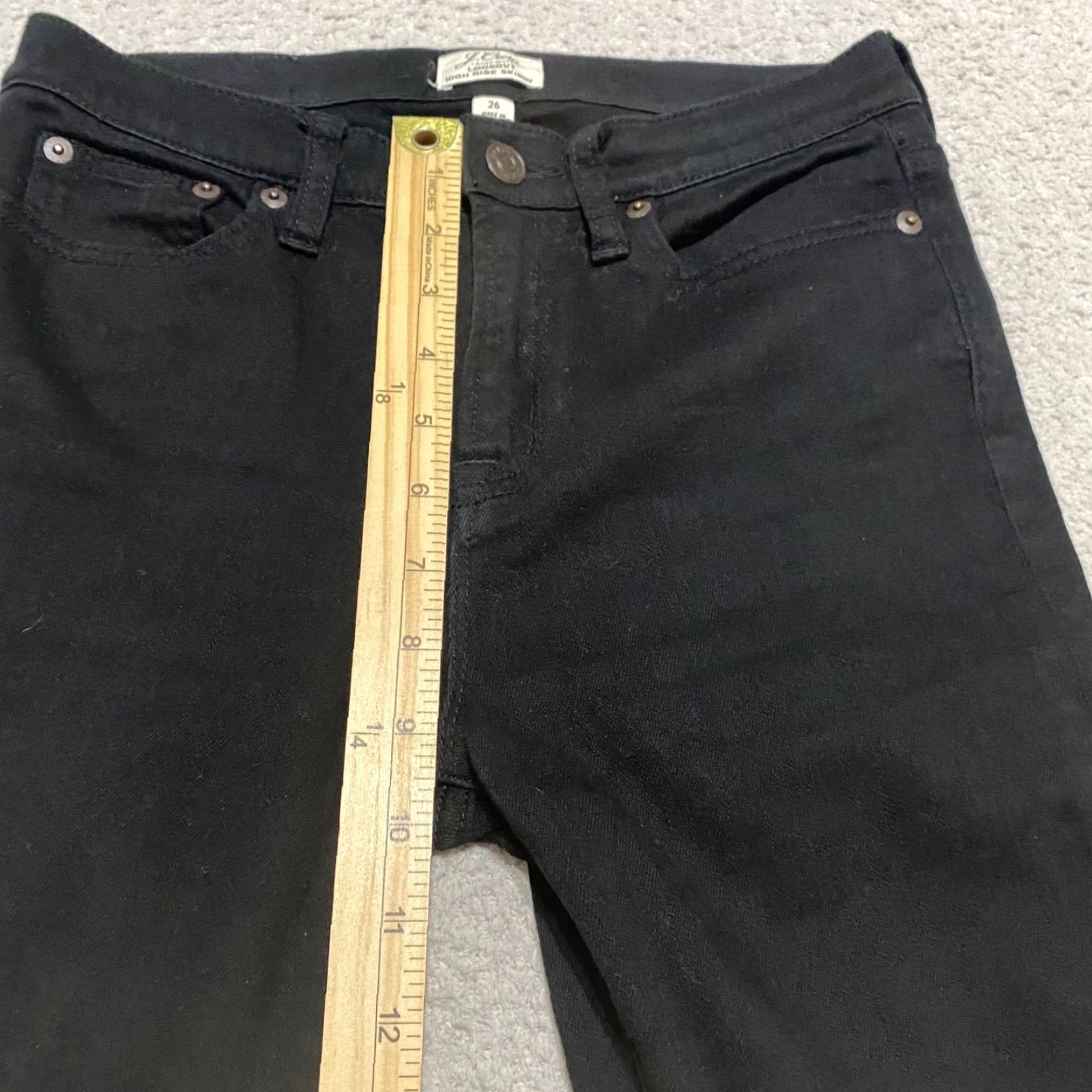 J.Crew J.CREW Lookout Jeans Womens 26 Black Dark Wash High Rise Skinny 5-Pocket Denim Pant Size 26" / US 2 / IT 38 - 7 Thumbnail