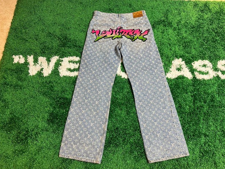 Louis Vuitton Louis Vuitton Flame graffiti embroidered jeans Size US 32 / EU 48 - 2 Thumbnail