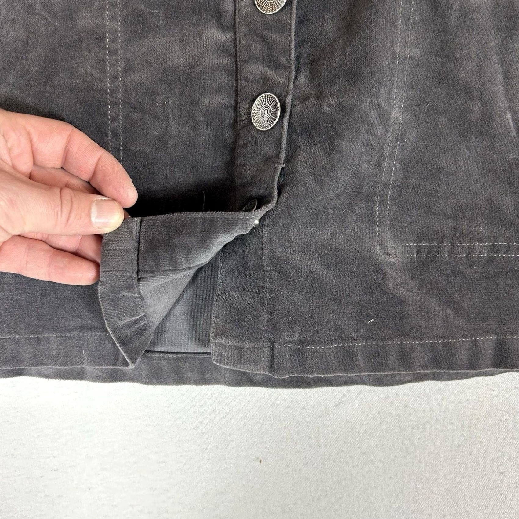 Forever 21 FOREVER 21 Corduroy Velour Mini Skirt Button Front Womens Medium Short A-line Size 32" / US 10 / IT 46 - 6 Thumbnail