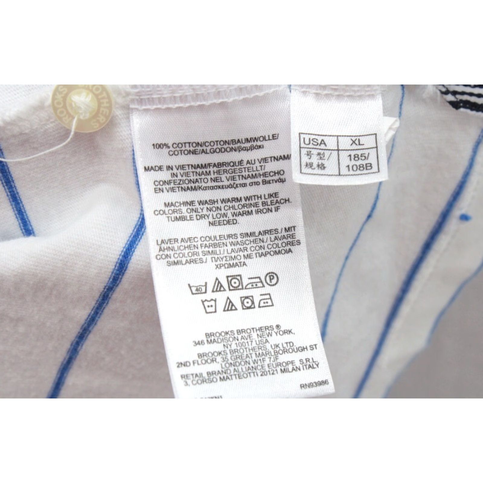 Brooks Brothers VINTAGE Brooks Brothers 346 Polo Shirt Men's XL White with Blue Stripe Embroidered Preppy Size US XL / EU 56 / 4 - 5 Thumbnail
