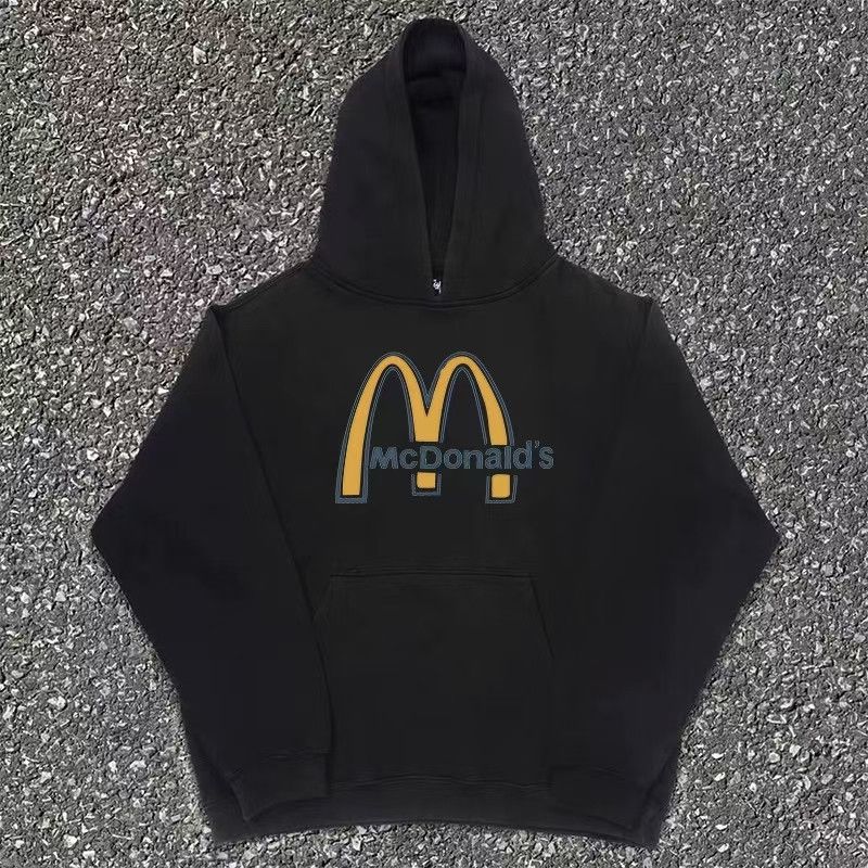 Japanese Brand × Jean Black casual retro McDonald's print loose hoodie Size US L / EU 52-54 / 3 - 1 Thumbnail