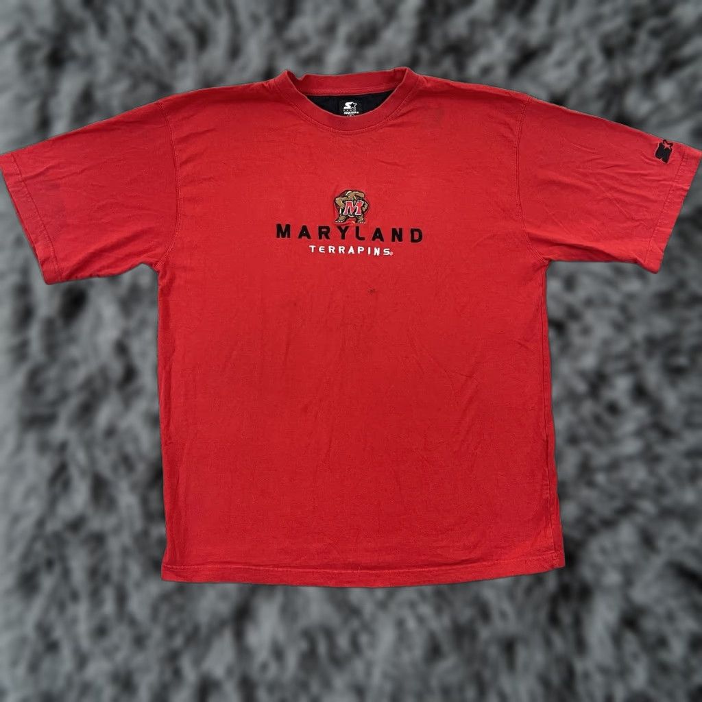 Starter VINTAGE Starter Maryland Terrapins T-Shirt Adult XL Red University College 90s Mens Size US XL / EU 56 / 4 - 1 Thumbnail