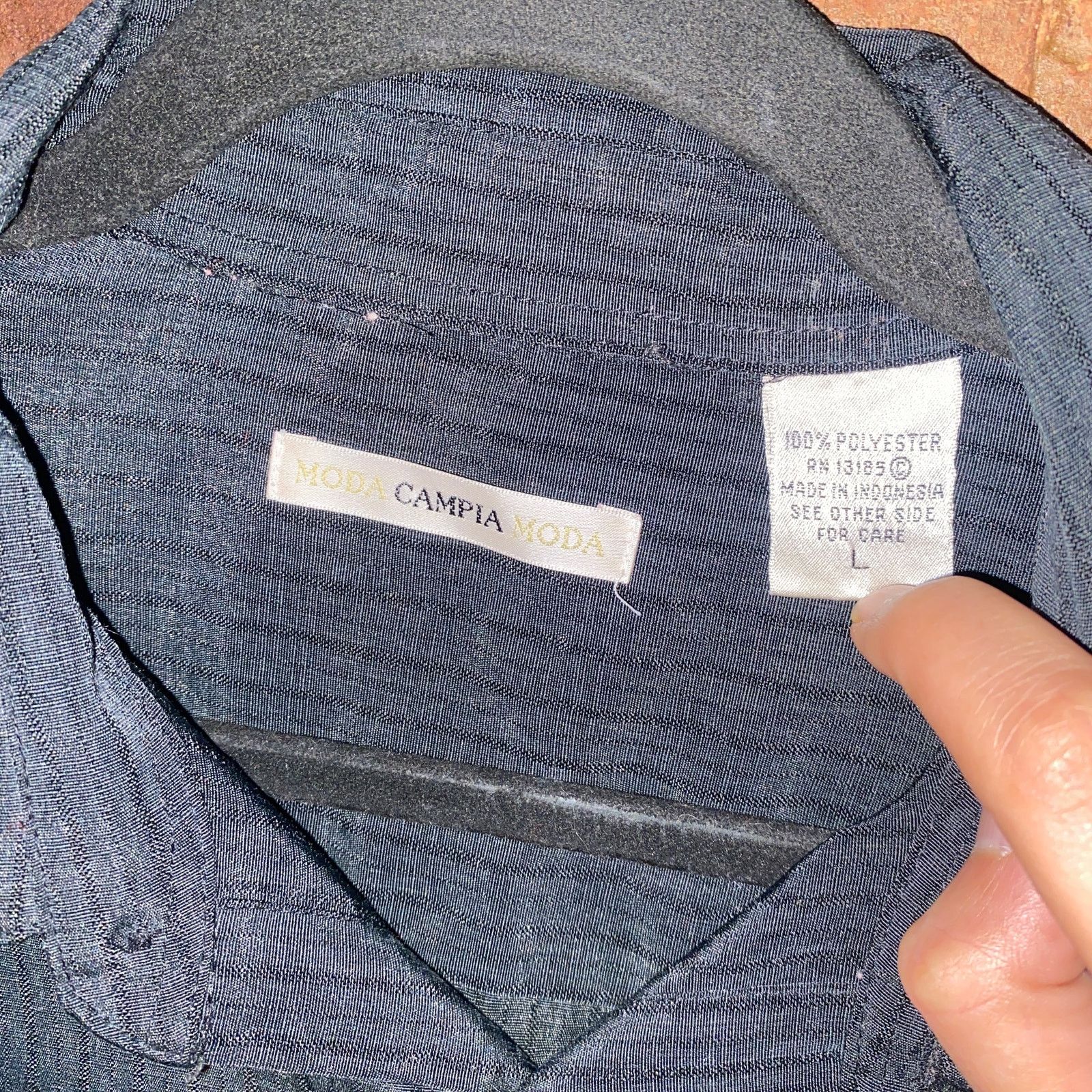 Other Moda Campia Vintage Black Textured Button Down Shirt Large Size US L / EU 52-54 / 3 - 3 Thumbnail