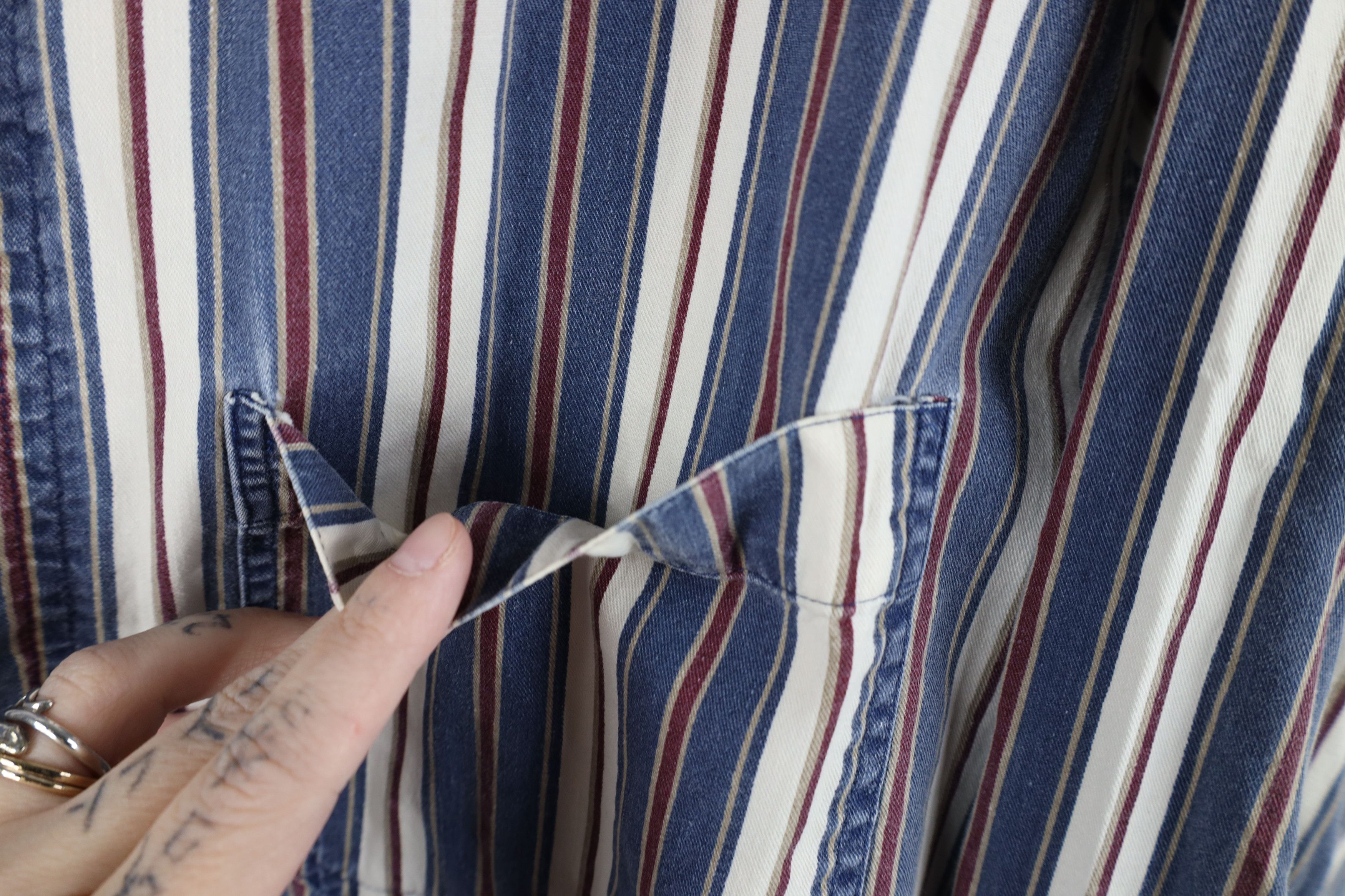 Vintage Vintage 90s Streetwear Block Collared Button Down Shirt Size US XL / EU 56 / 4 - 5 Thumbnail