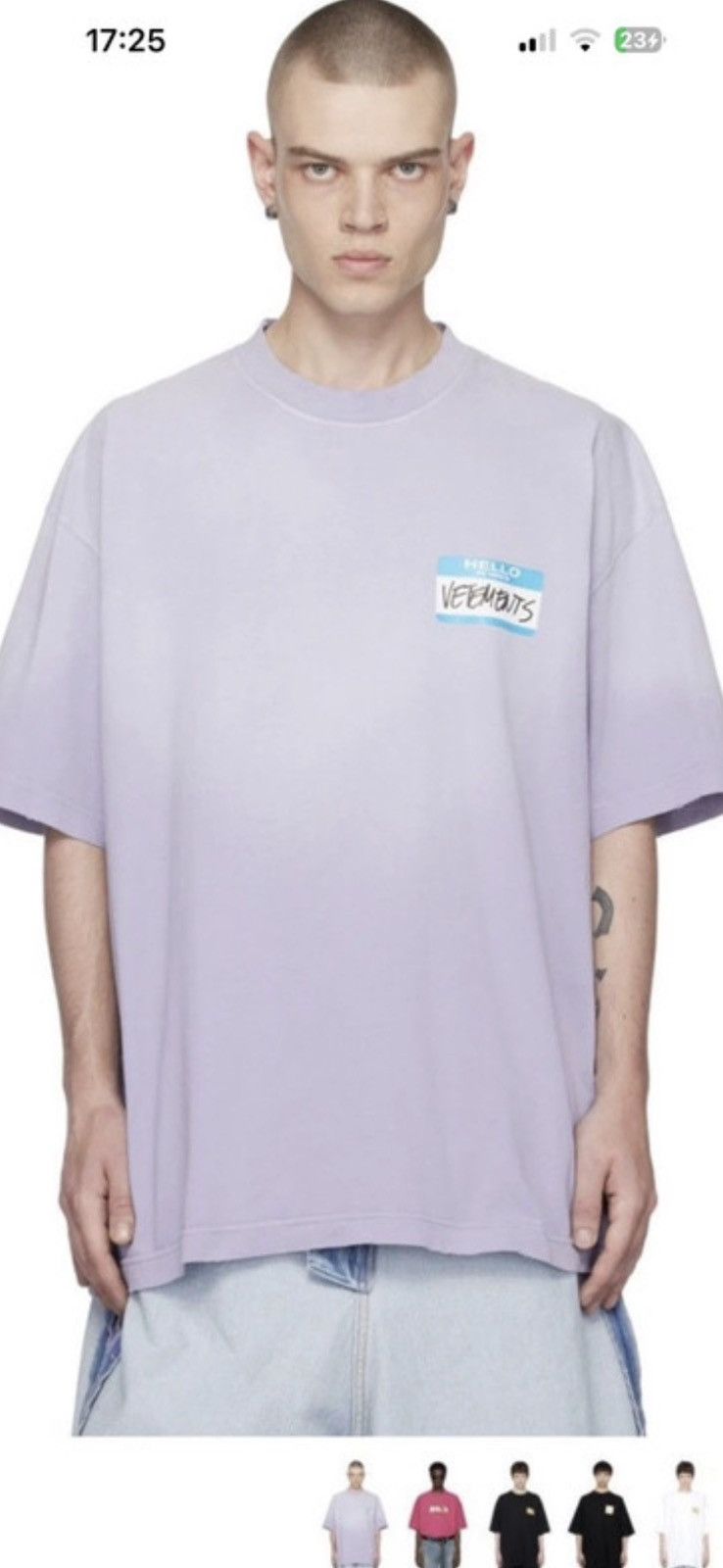 Vetements Vetements Hello My Name Is Washed T Shirt blue Size US M / EU 48-50 / 2 - 10 Thumbnail