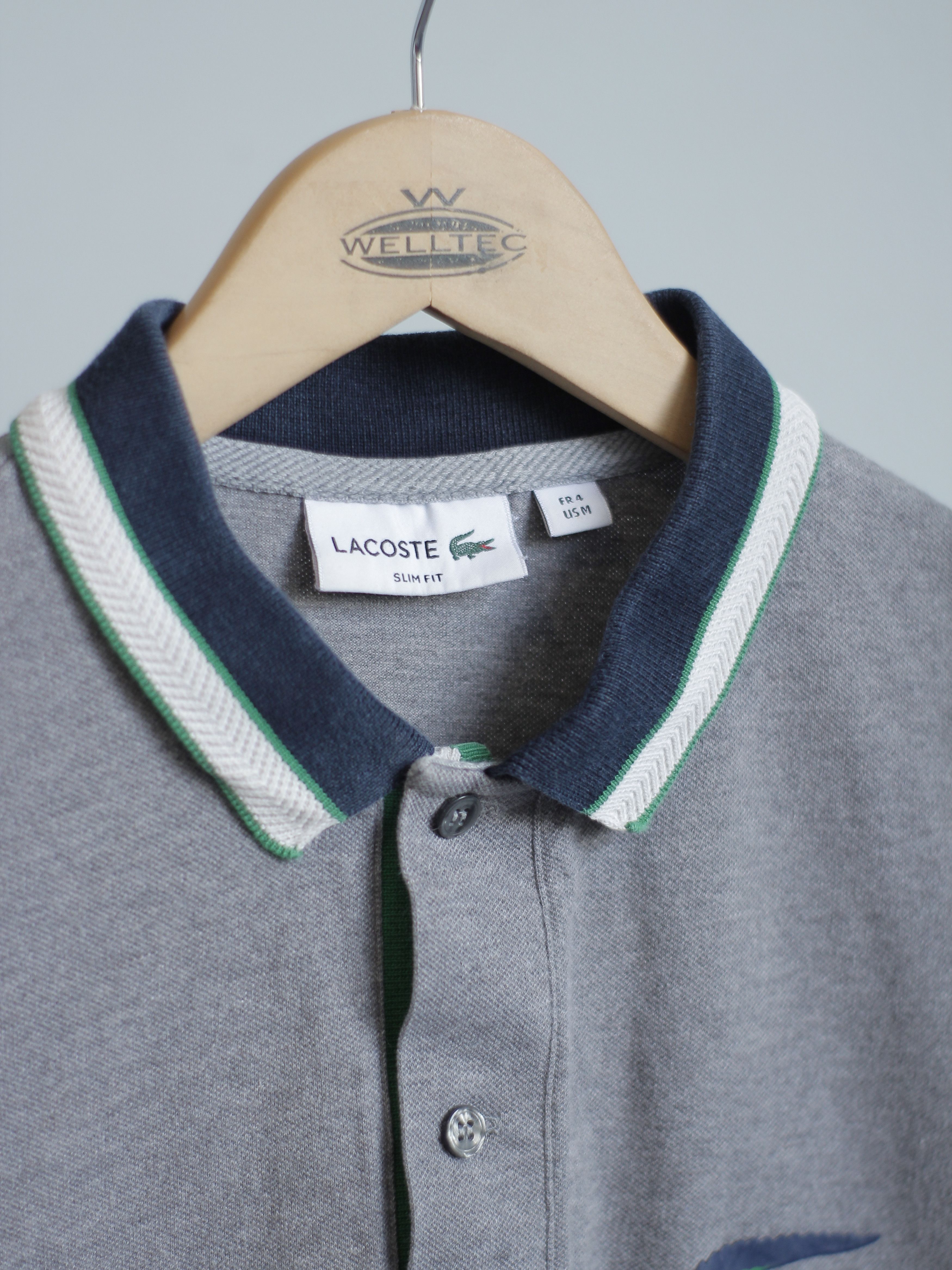 Lacoste Lacoste big logo crocodile 🐊 m s mens polo shirt gray Size US M / EU 48-50 / 2 - 4 Thumbnail