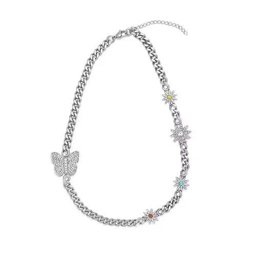 Jewelry Vintage diamond-encrusted butterfly necklace Size ONE SIZE - 4 Thumbnail