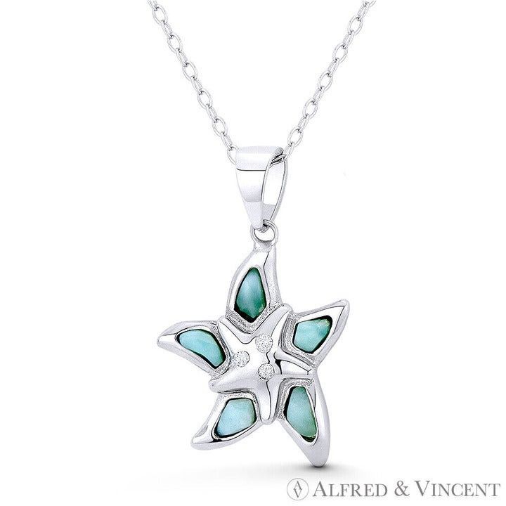 Other Starfish Charm Created Chalcedony & CZ Crystal Pendant Size ONE SIZE - 1 Preview