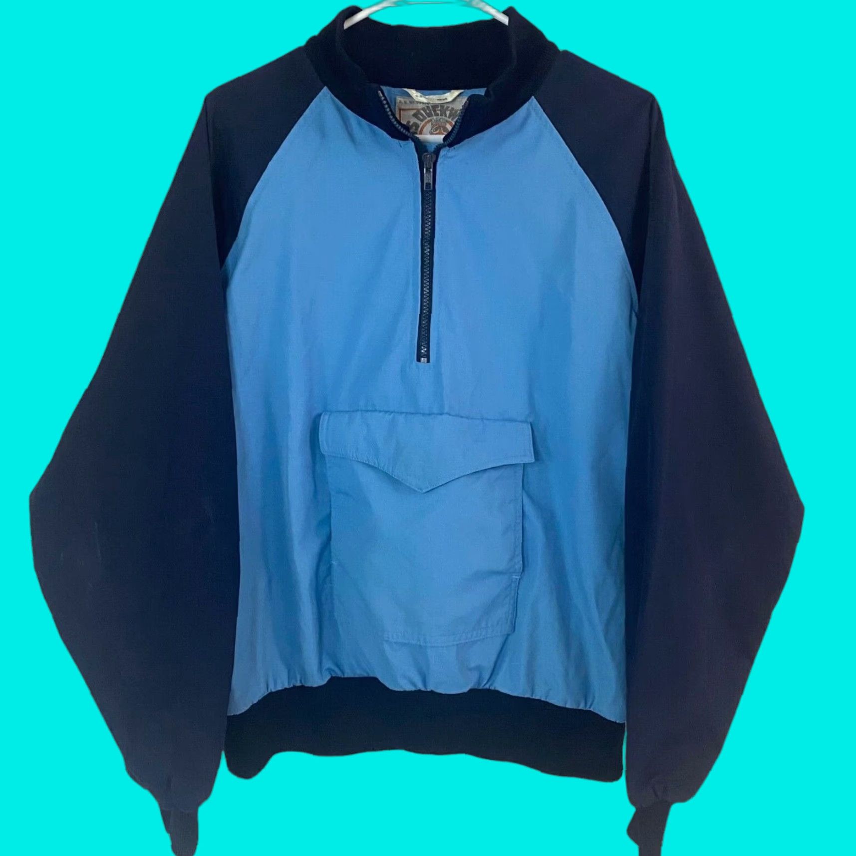 Vintage VINTAGE Mrs. Duckworth Anorak Jacket Pullover 1/2 Zip Blue Mens Large L Ski 80s Jacket Size US L / EU 52-54 / 3 - 1 Thumbnail